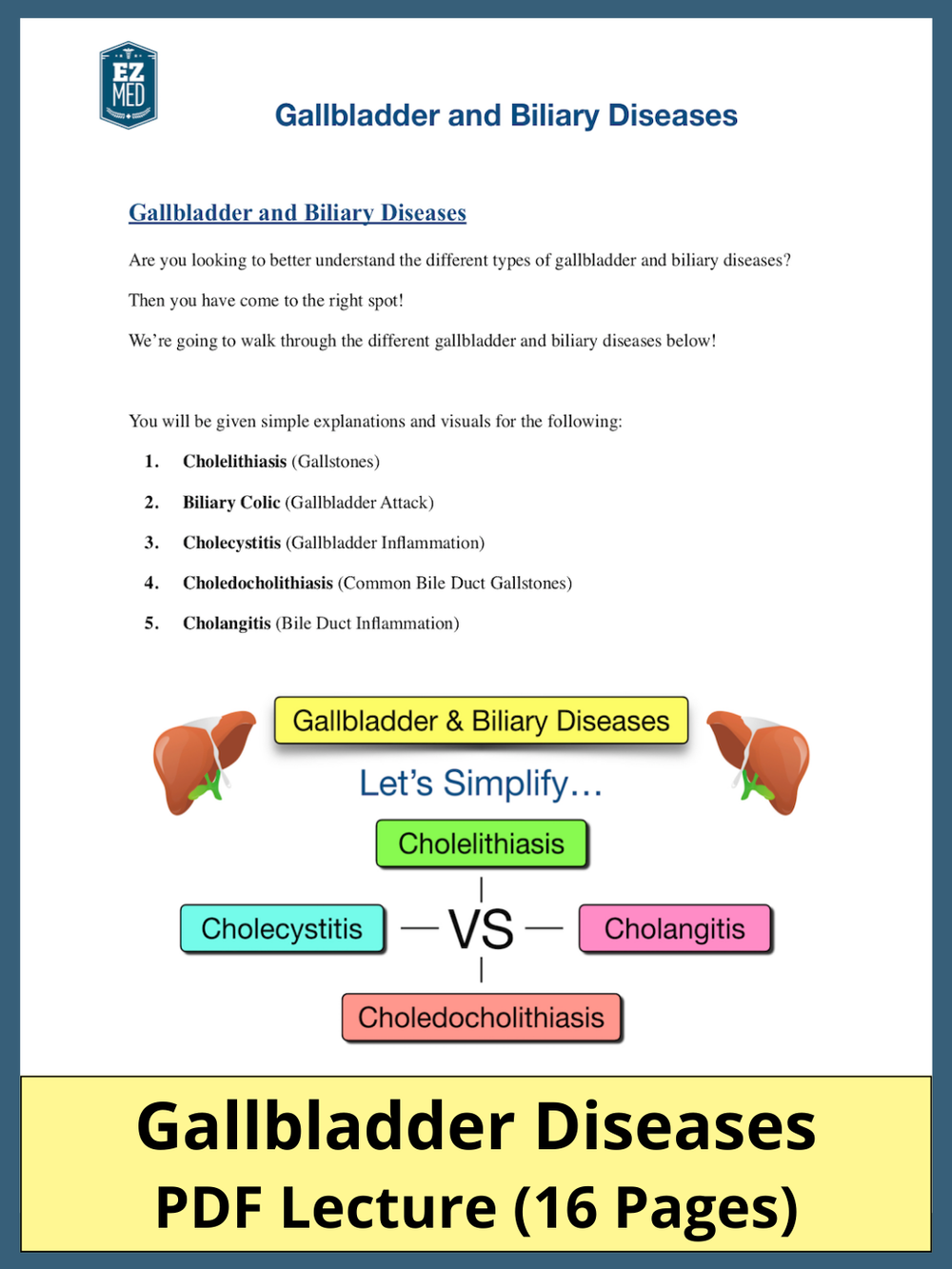 cholelithiasis vs cholecystitis vs choledocholithiasis vs cholangitis; gallbladder biliary gallstone diseases