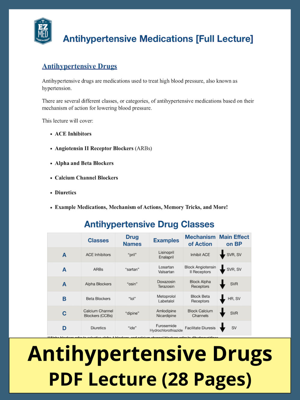 hypertension treatment drug classes magas vérnyomásból lokren