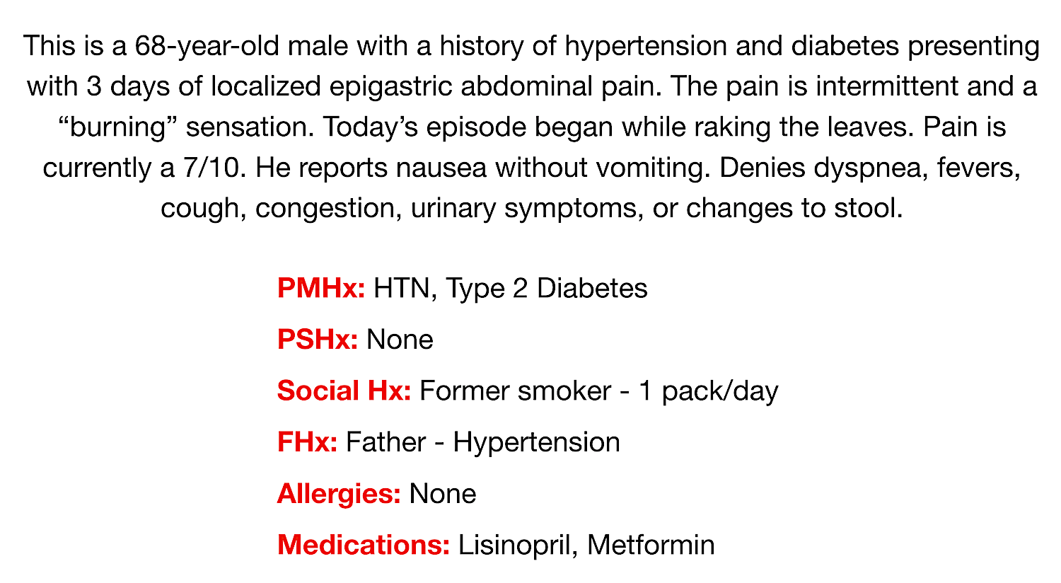 Practice Clinical Case Scenarios USMLE, Medical Students, Nurses — EZmed