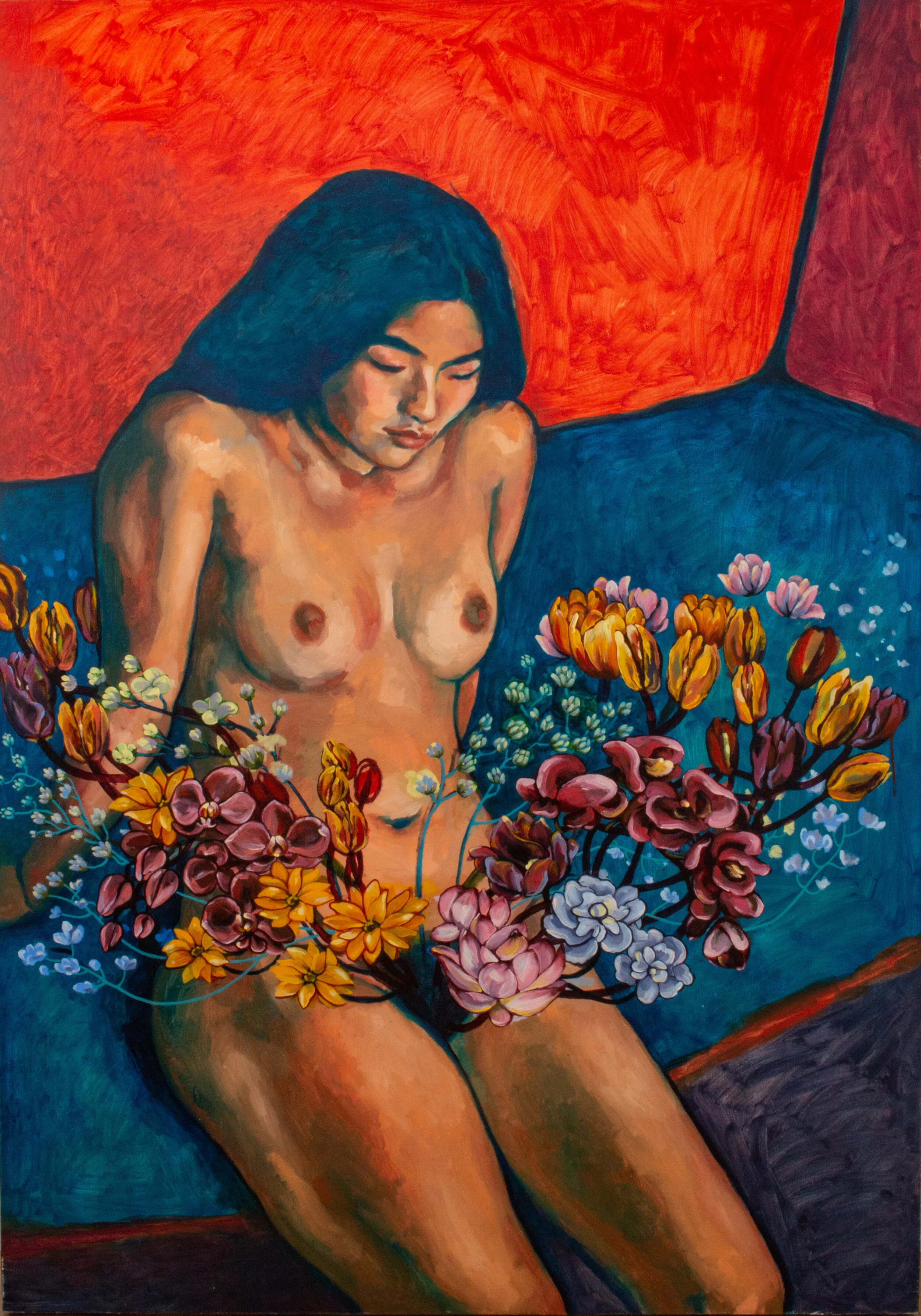 “pussy flower”2019 | oil on canvas | 60 1/2” X 42”