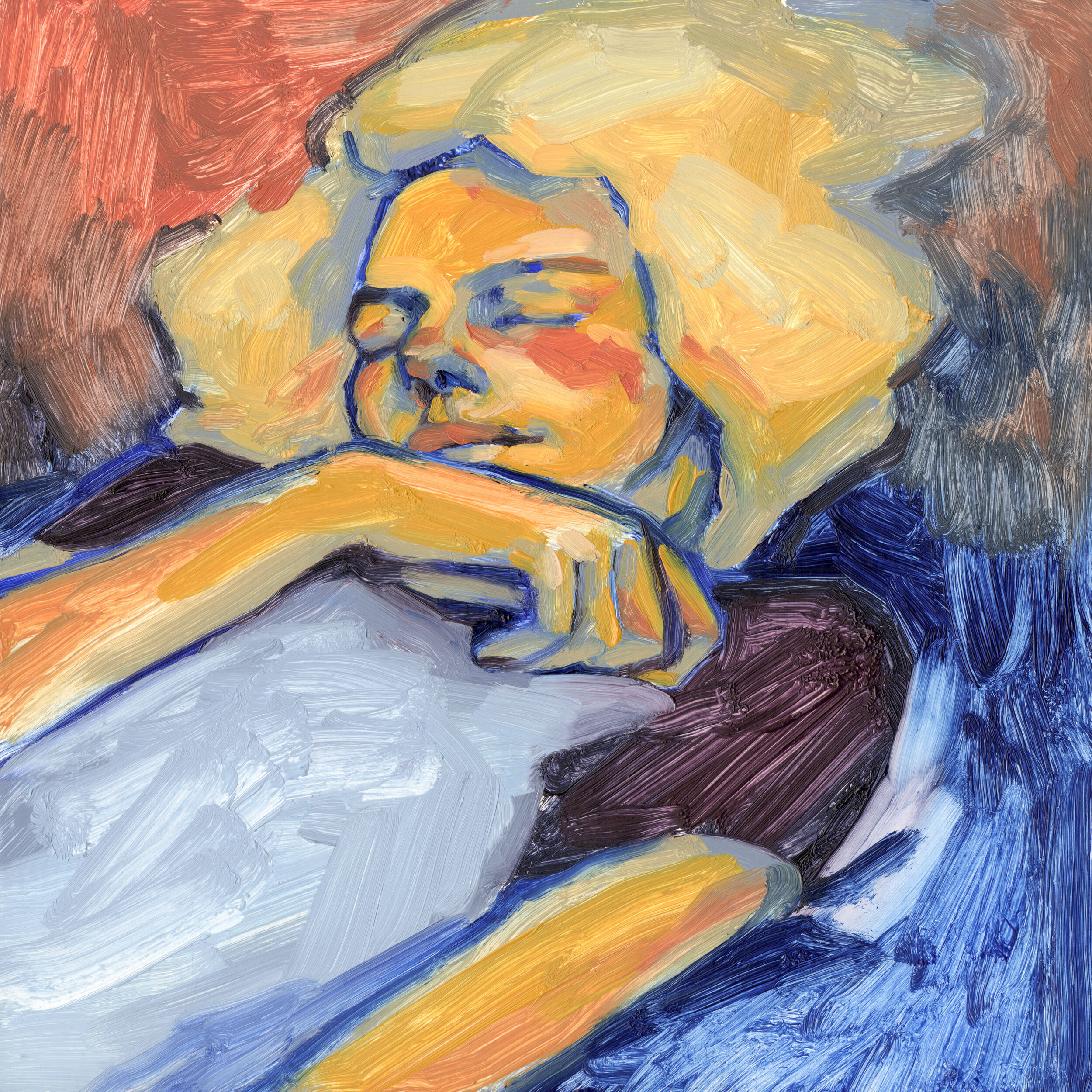 “sleeping beauty 2”2018 | oil on wood panel | 11” x 11”