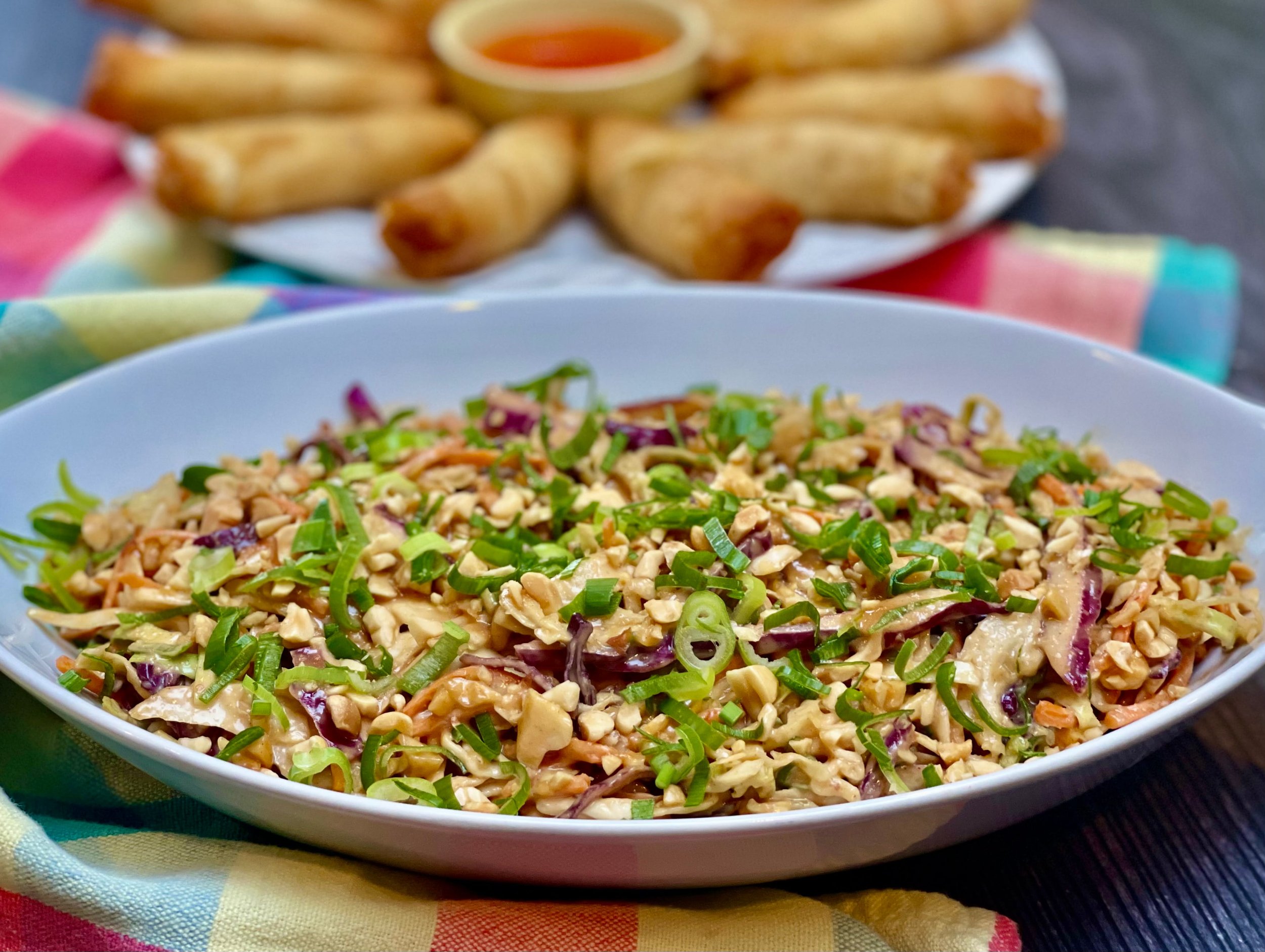 Asian slaw with asian dishes