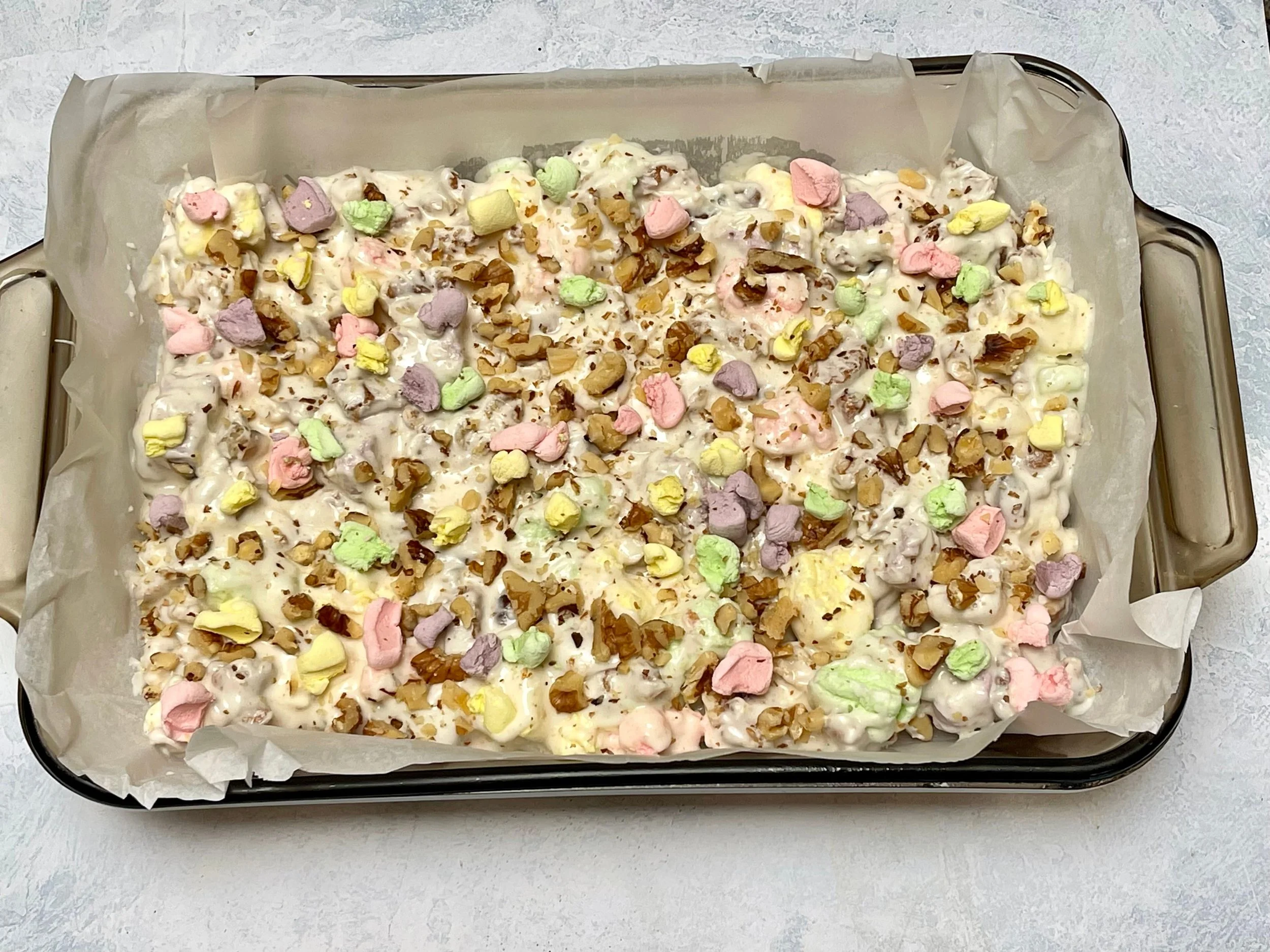 Easter rocky road recipe complete with toppings