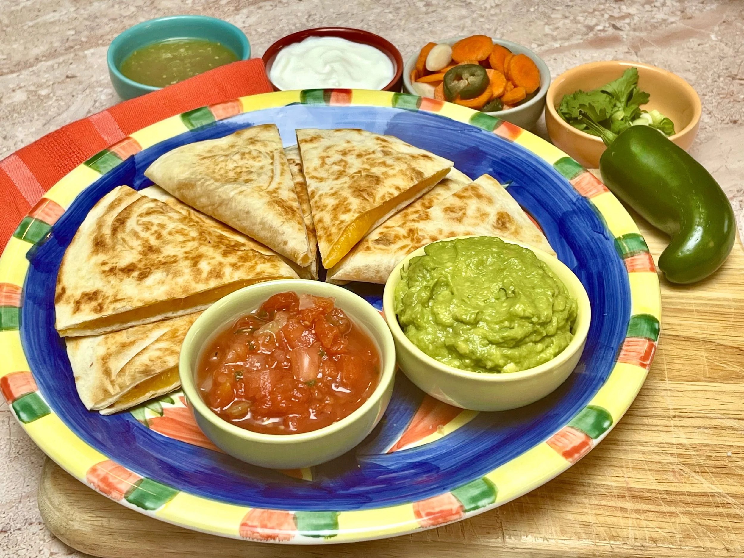 Cheese quesadilla recipe complete