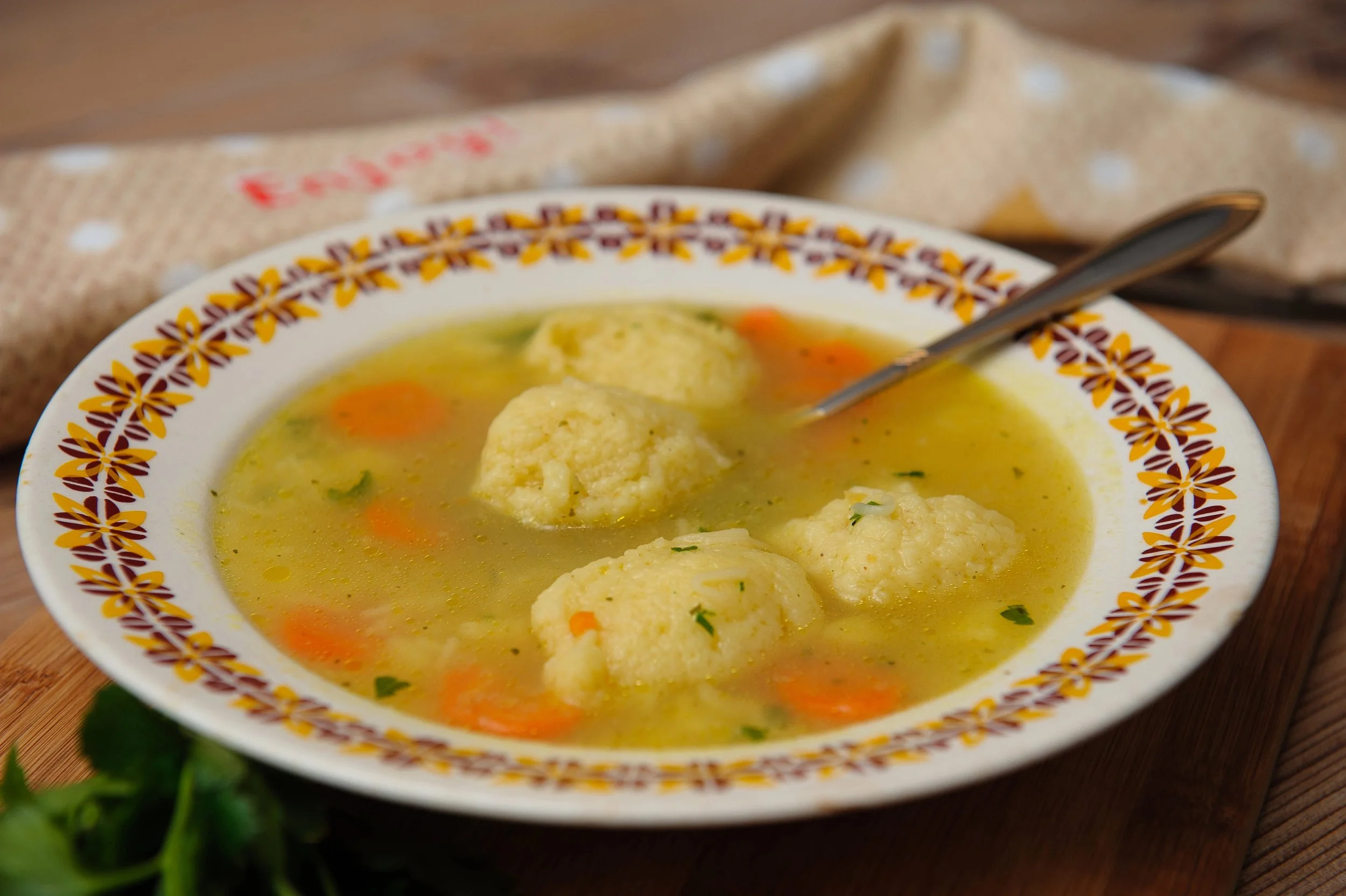 Bowl of Authentic Matzah Ball Soup