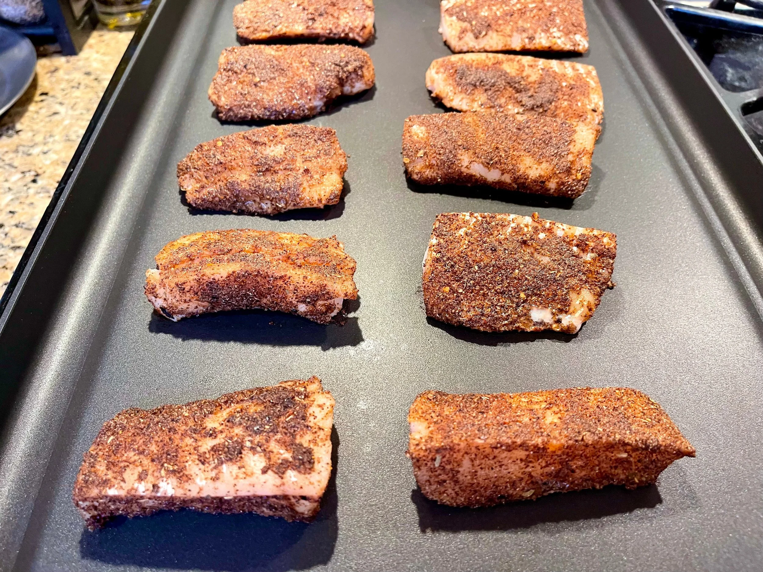 Cooking the fish in a skillet