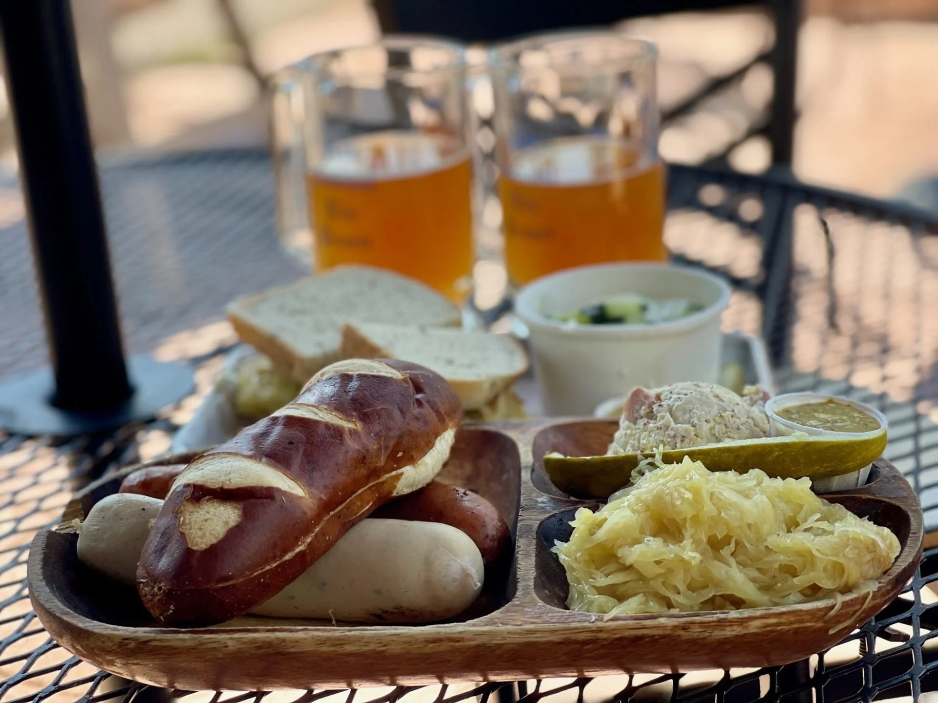 Sausages and sauerkraut at Old German Deli