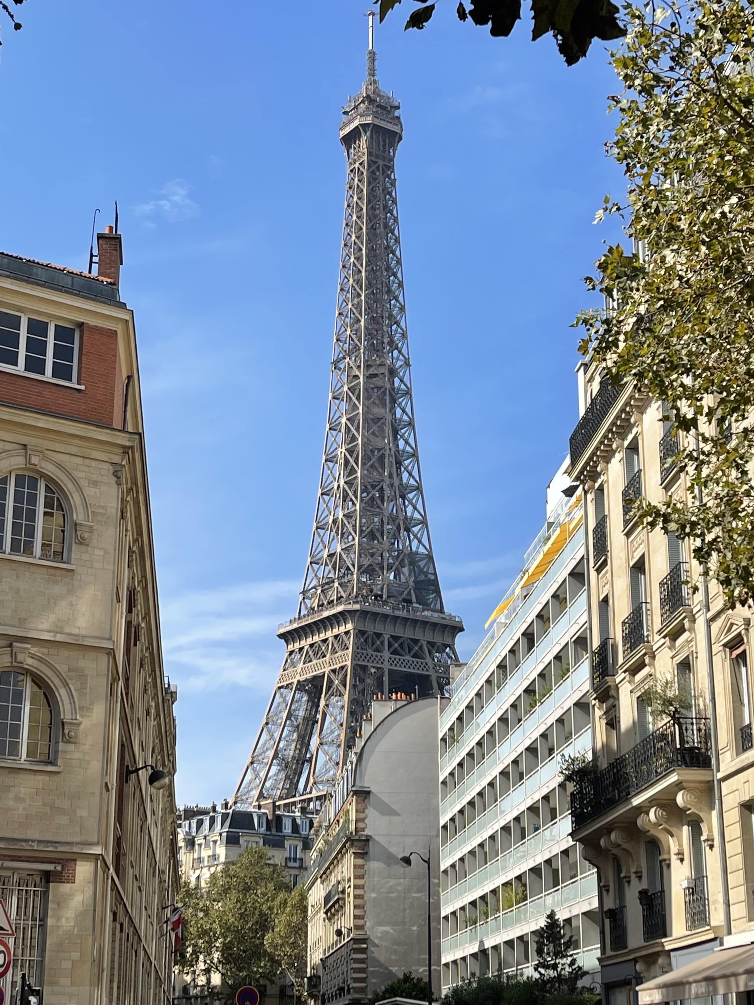 Eiffel Tower from Avenue Rapp near Rue Cler