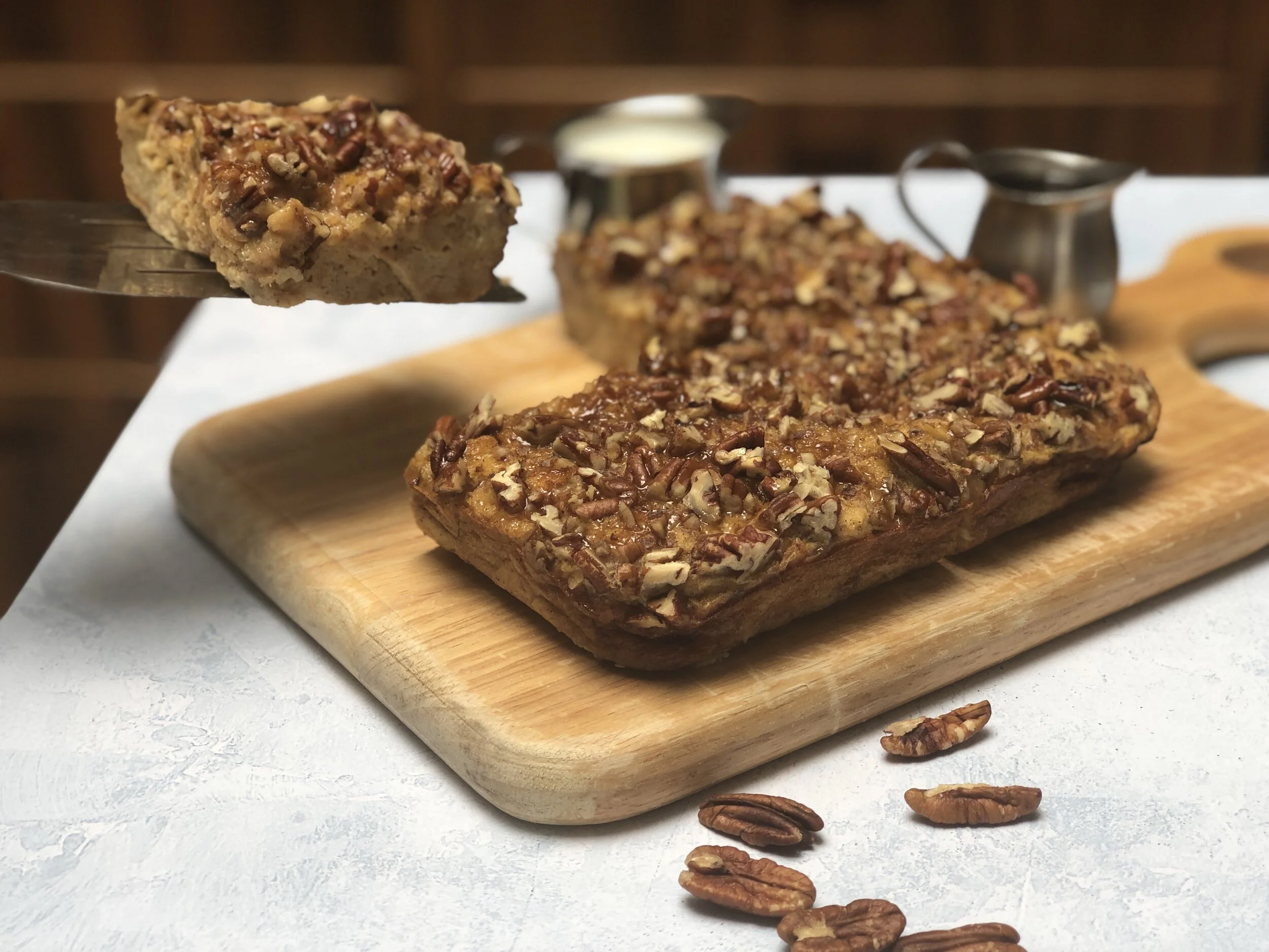Serving Maple Pecan French Toast Casserole