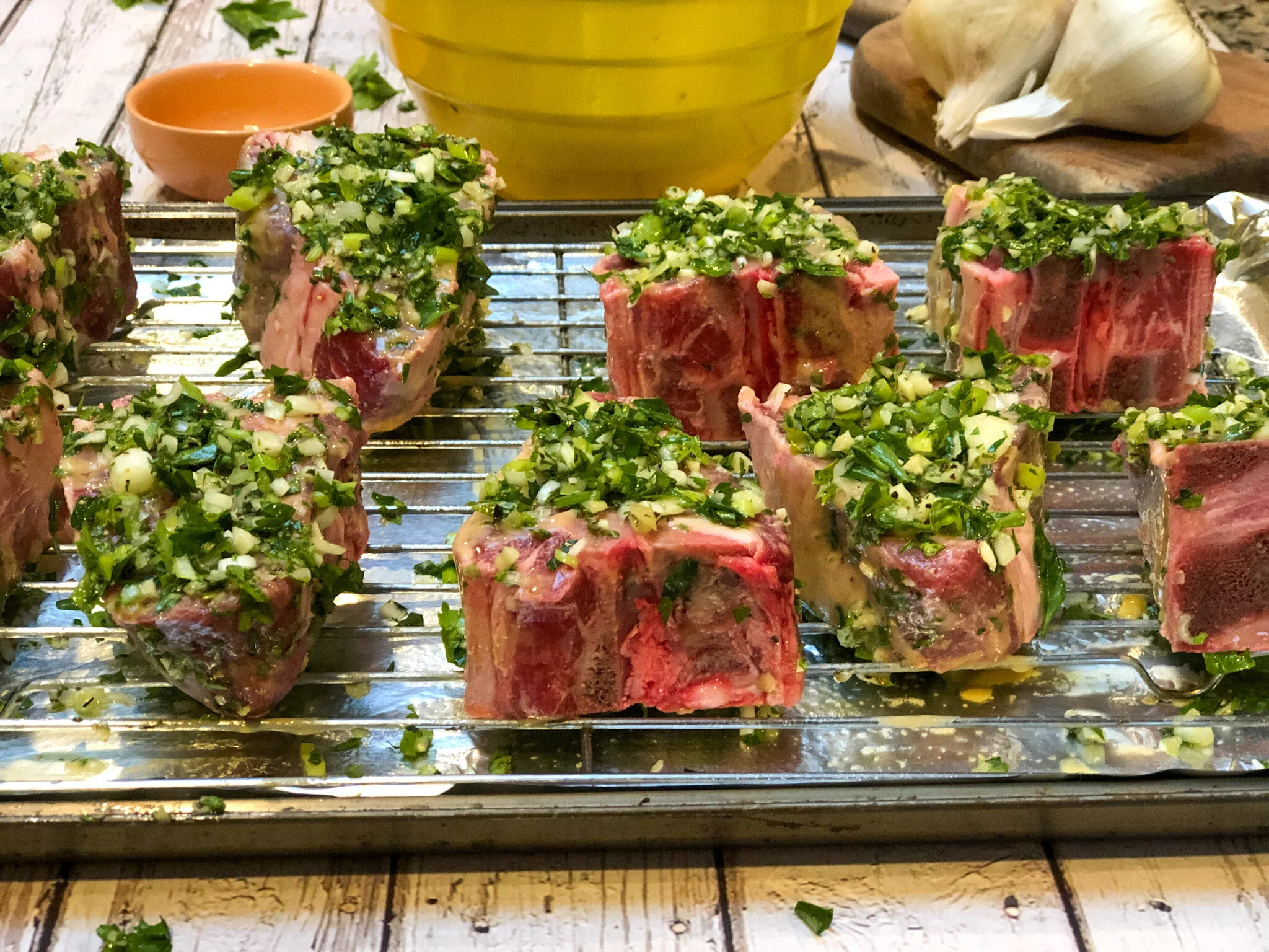 Mediterranean Lamb Chops With Garlic + Herbs Recipe