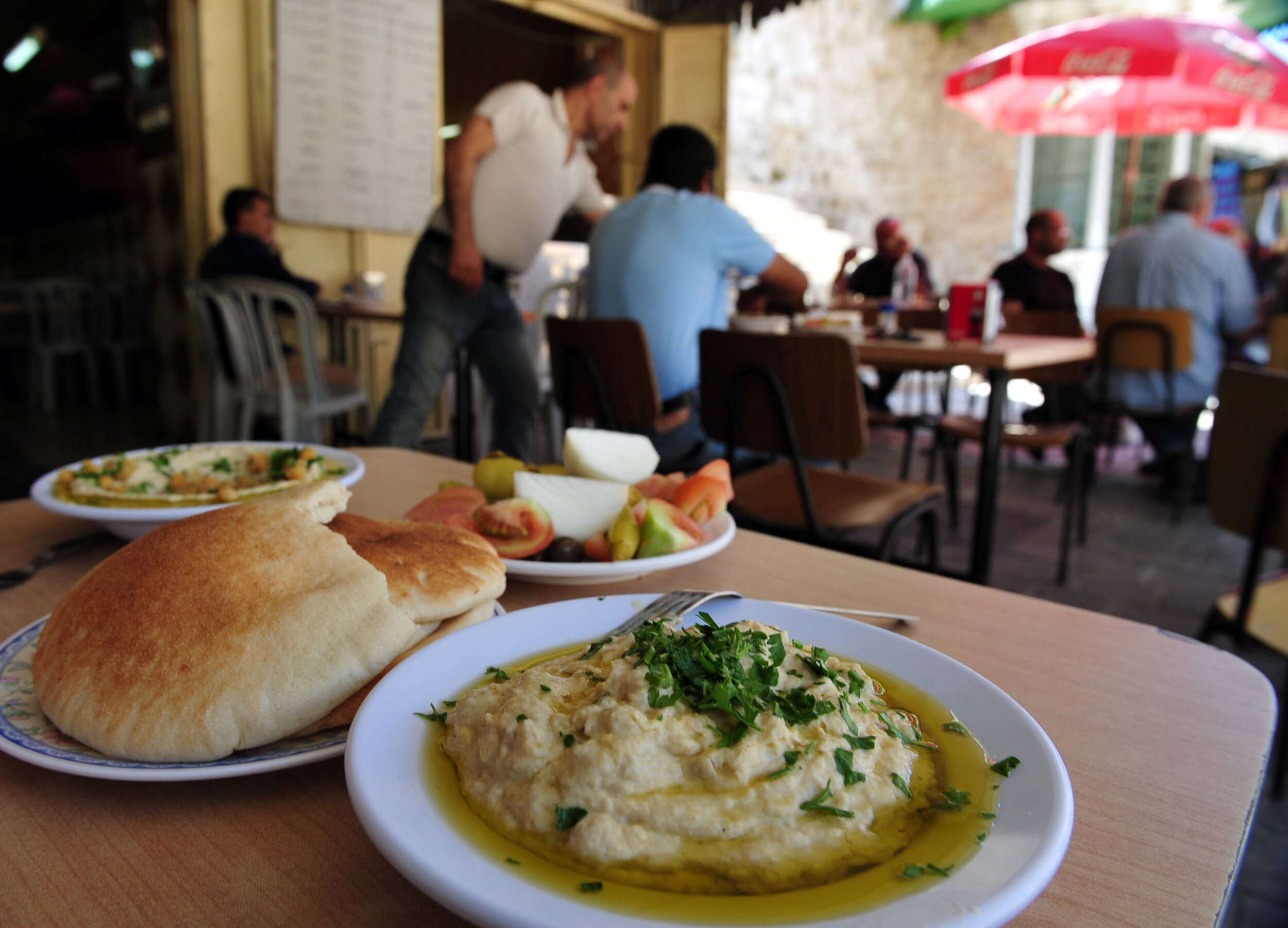 The Israeli street food, hummus and pita.