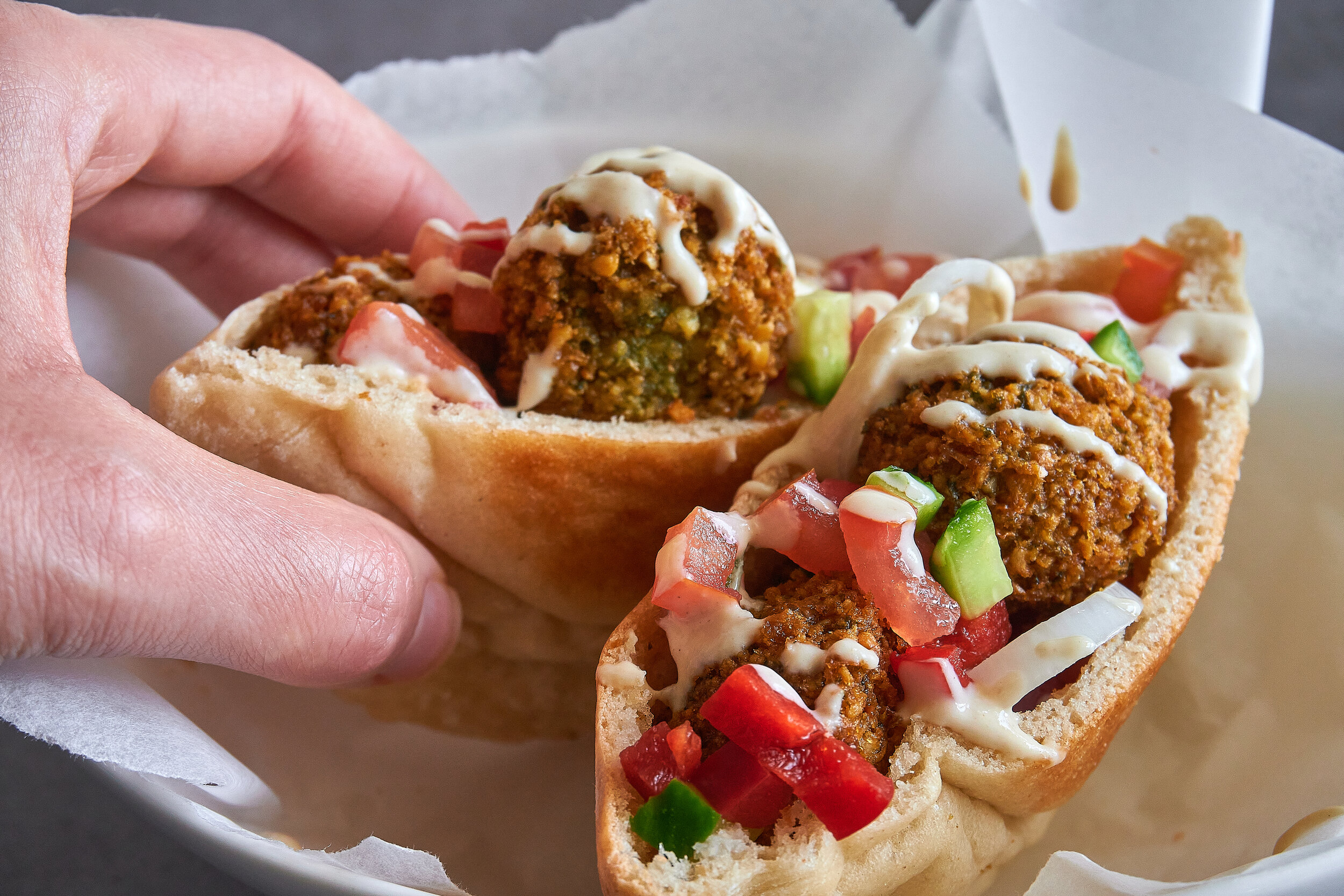 The famous Israeli street food, falafel.