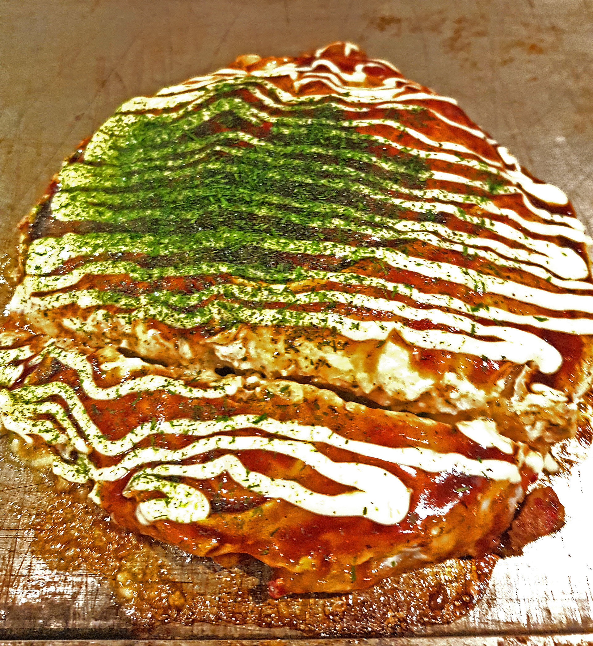 Japanese street food, Okonomiyaki.