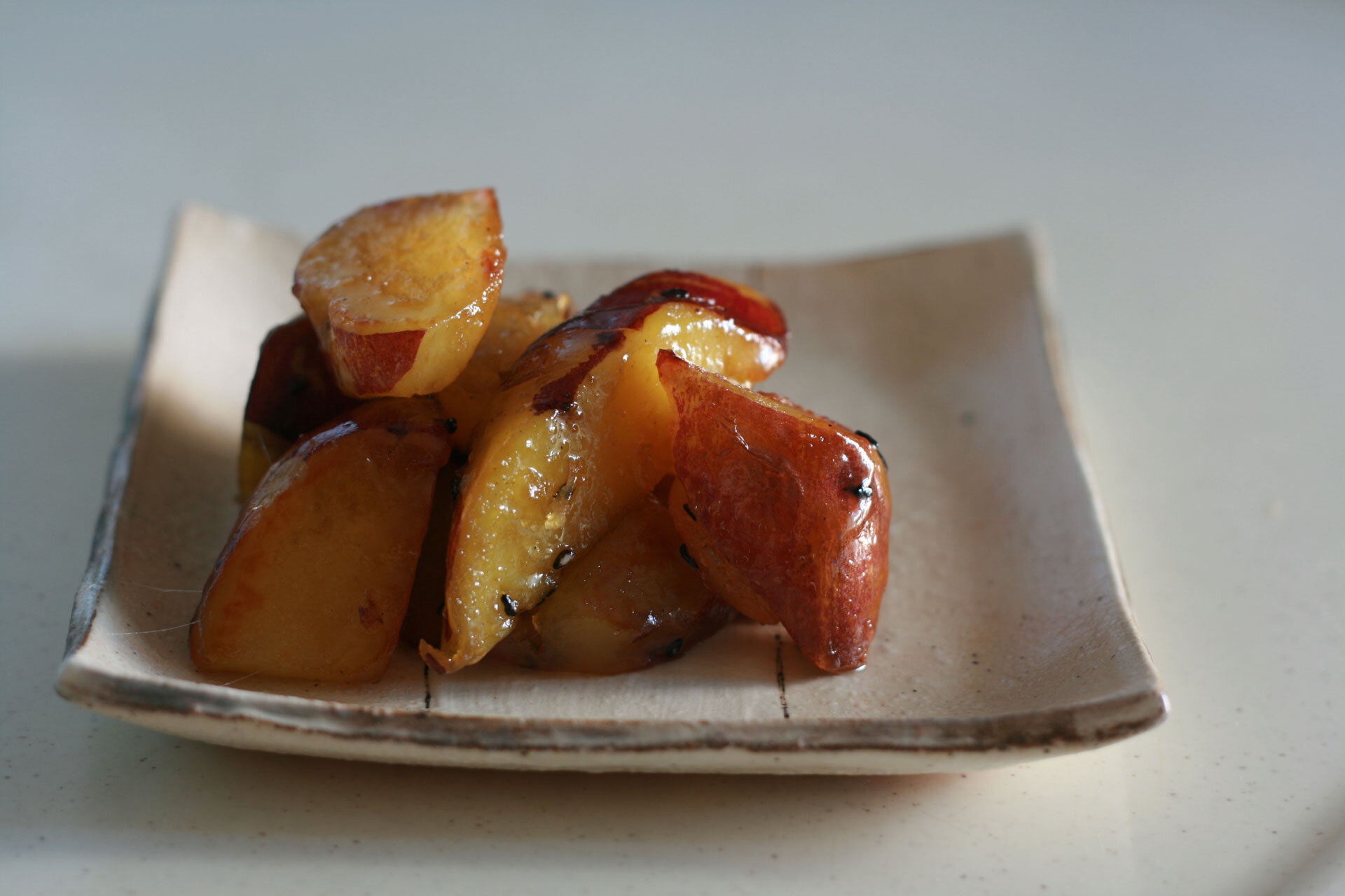 Japanese street food Yakiimo, sweet potatoes.