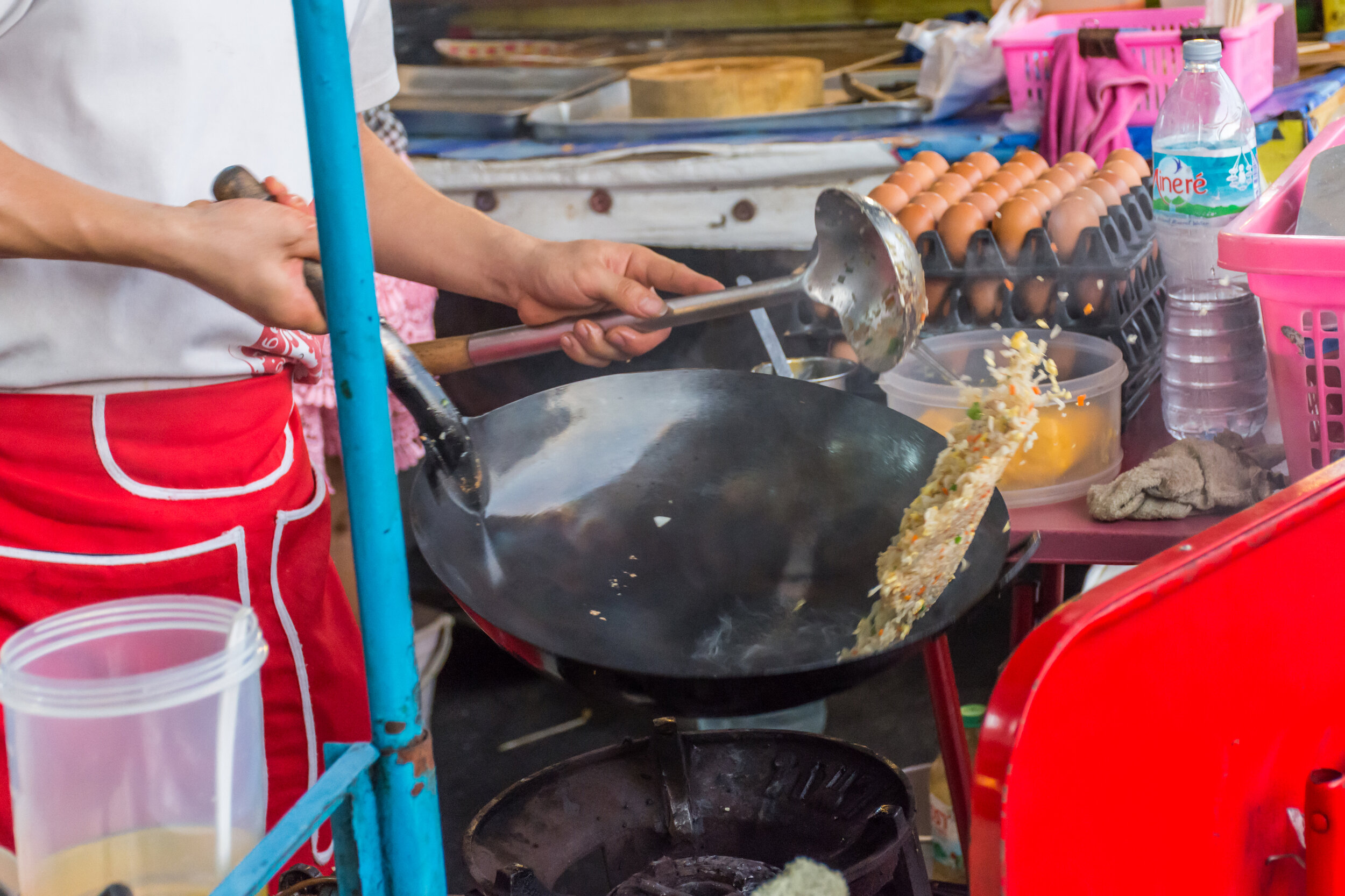 Fried rice Bangkok street food.