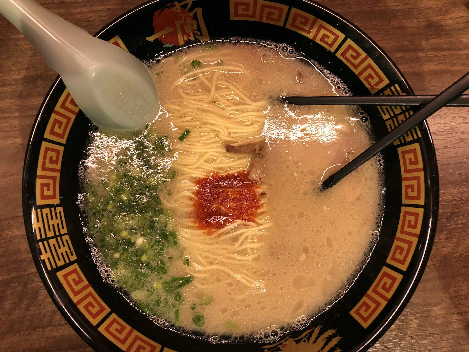 Famous Japanese Food, Ramen at the Osaka restaurant, ICHIRAN Dotonbori.