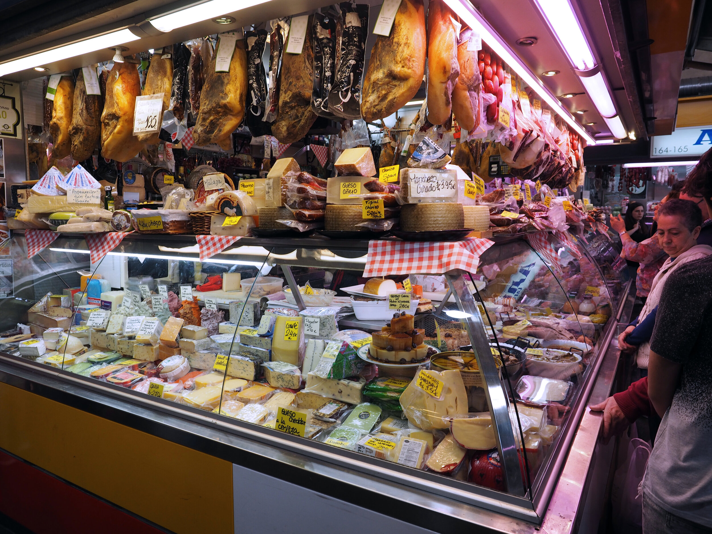 Salchichón de Málaga and Spanish charcuterie at the Malaga market