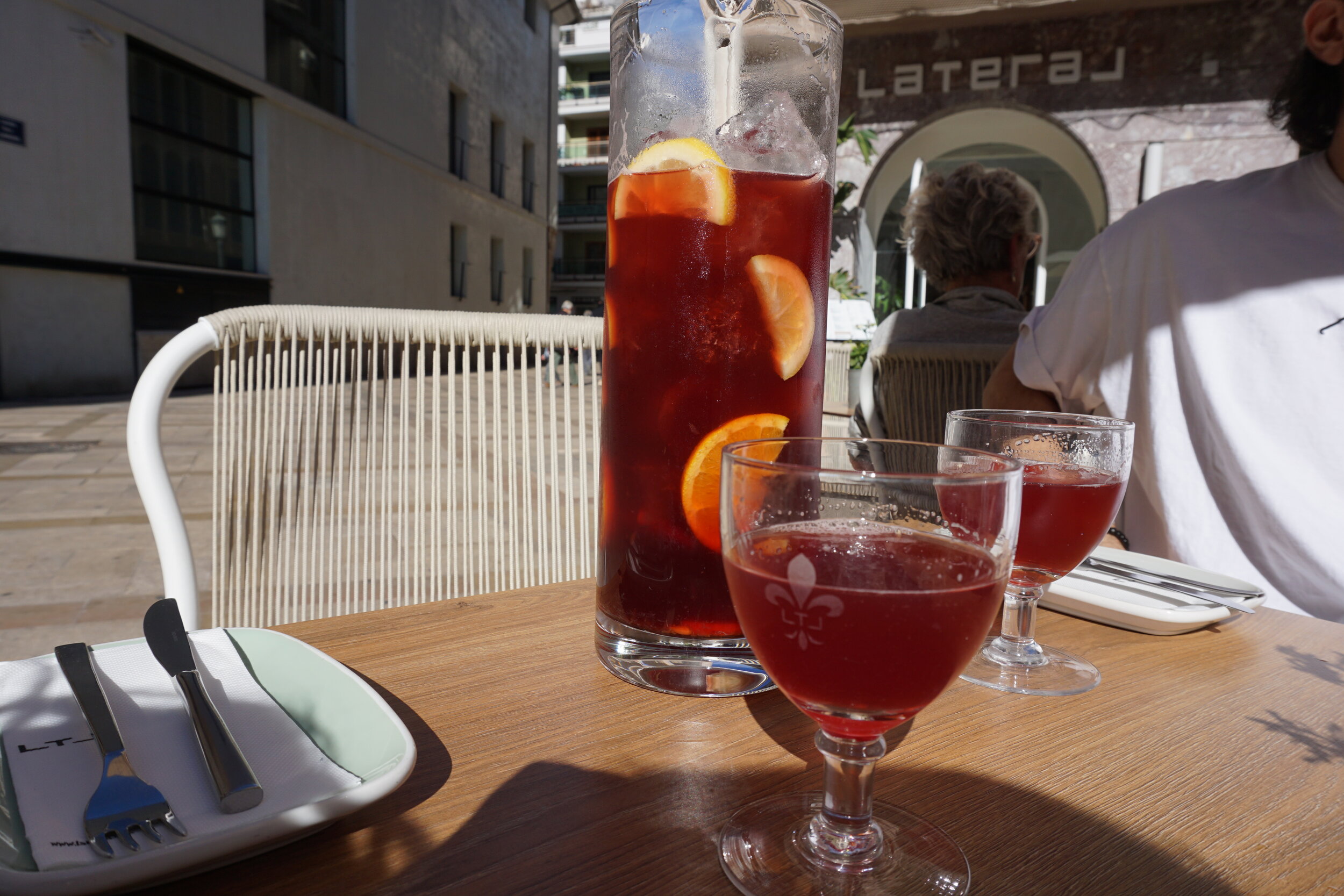Sangria, the famous Spanish wine drink goes well with the food in Valencia.