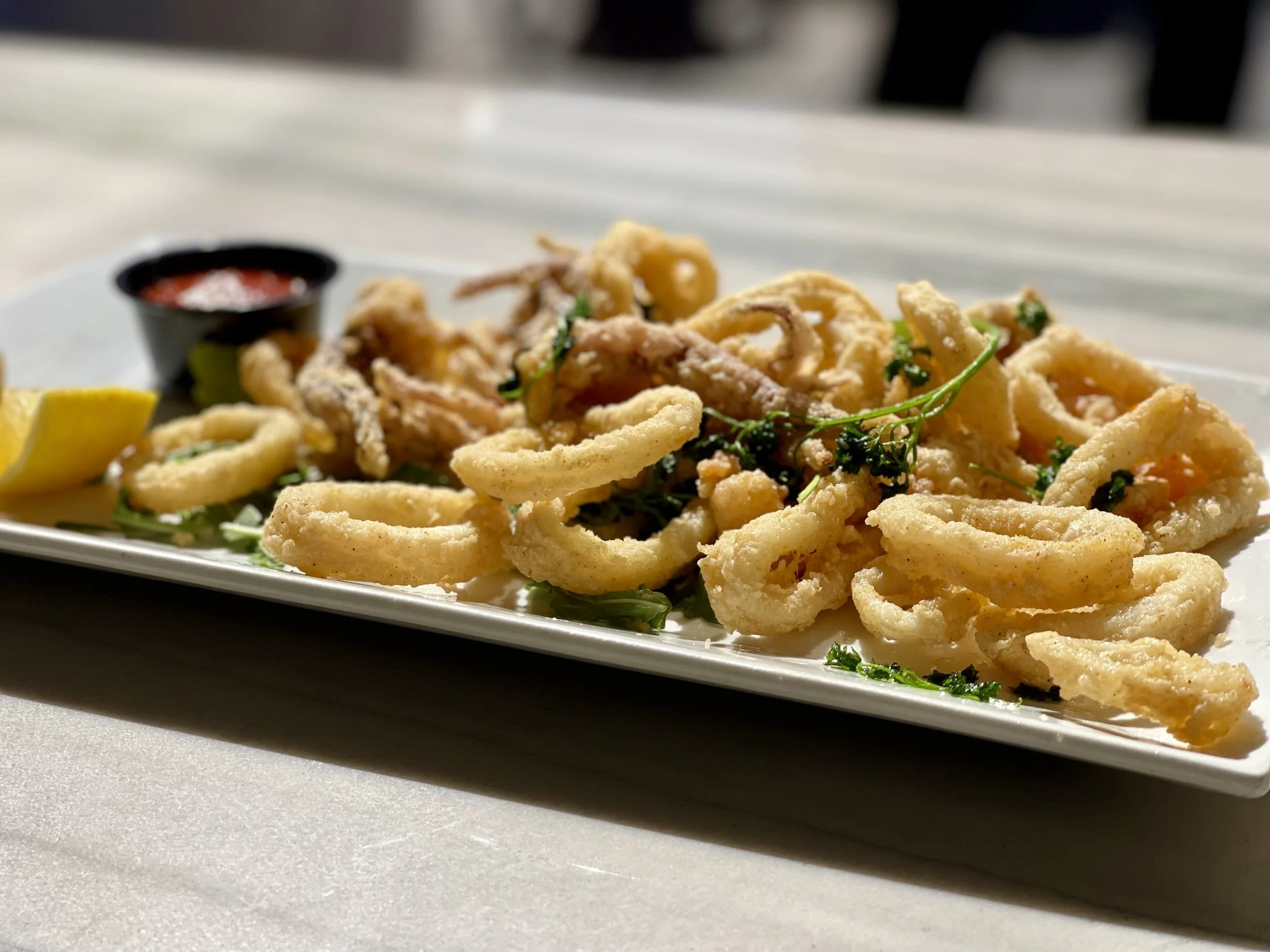 Kalamarakia Tiganita, fried calamari or squid