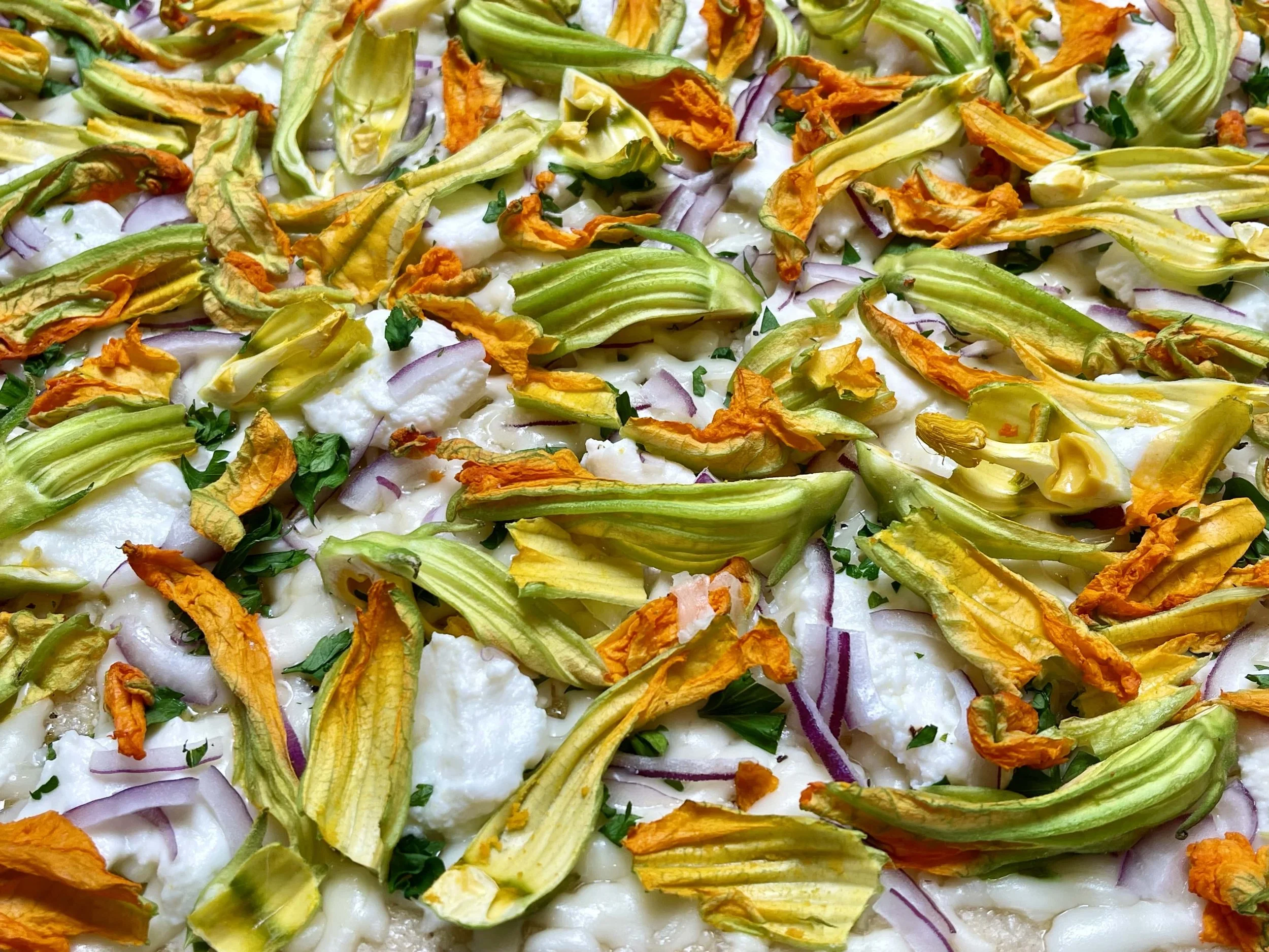 Delicious Squash Blossom Pizza Recipe (with Ricotta)