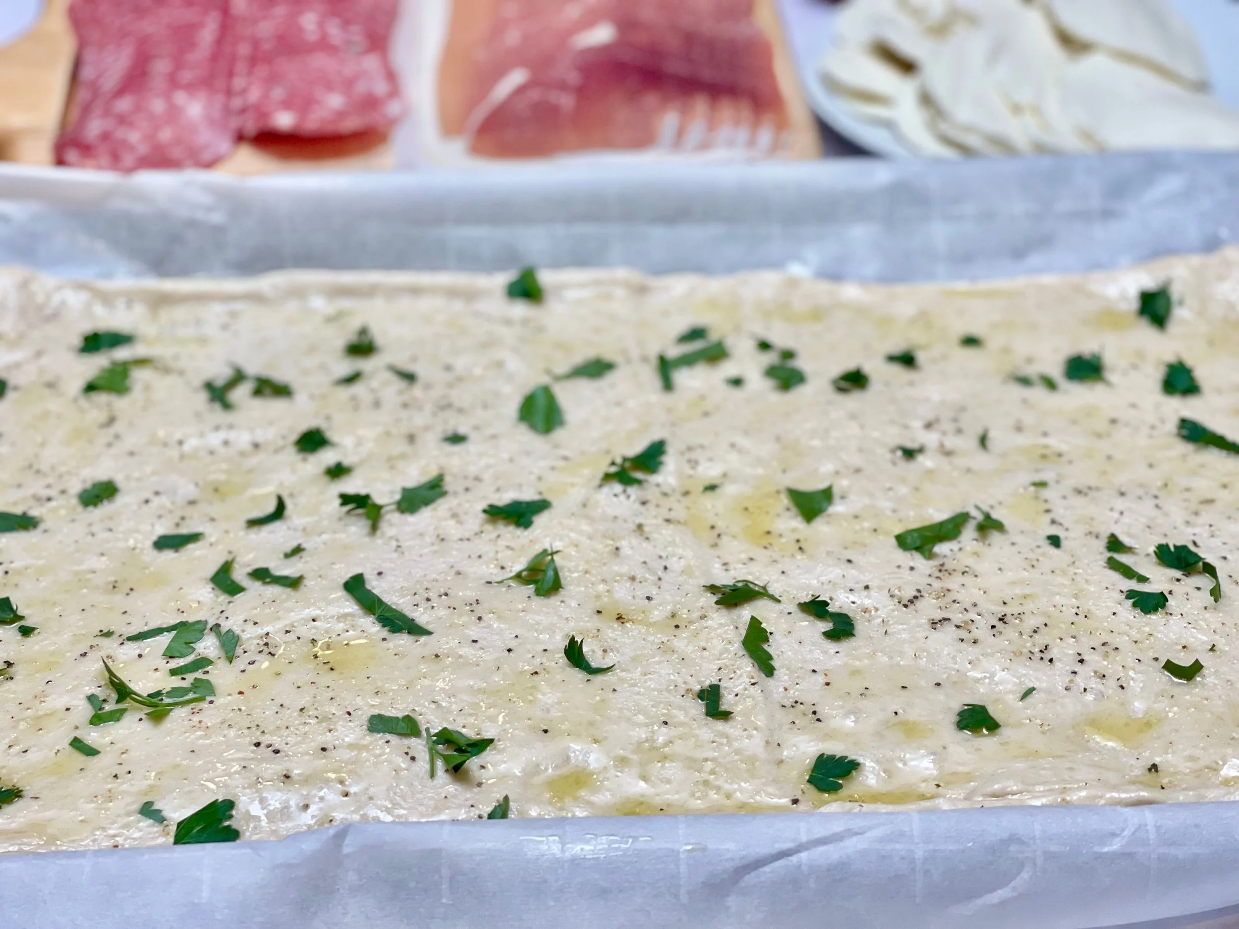 Seasoned stromboli dough