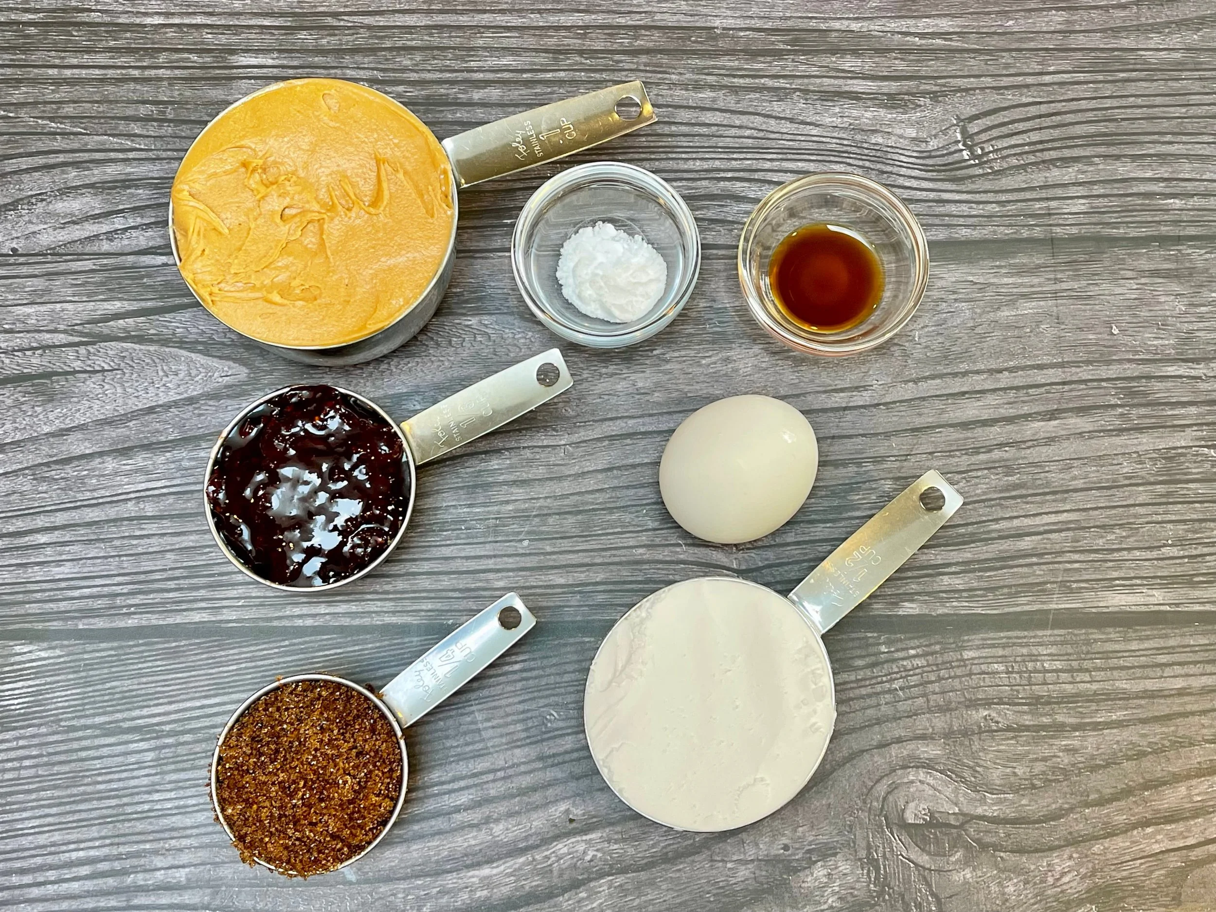 Ingredients for Flourless PB&J Cookies