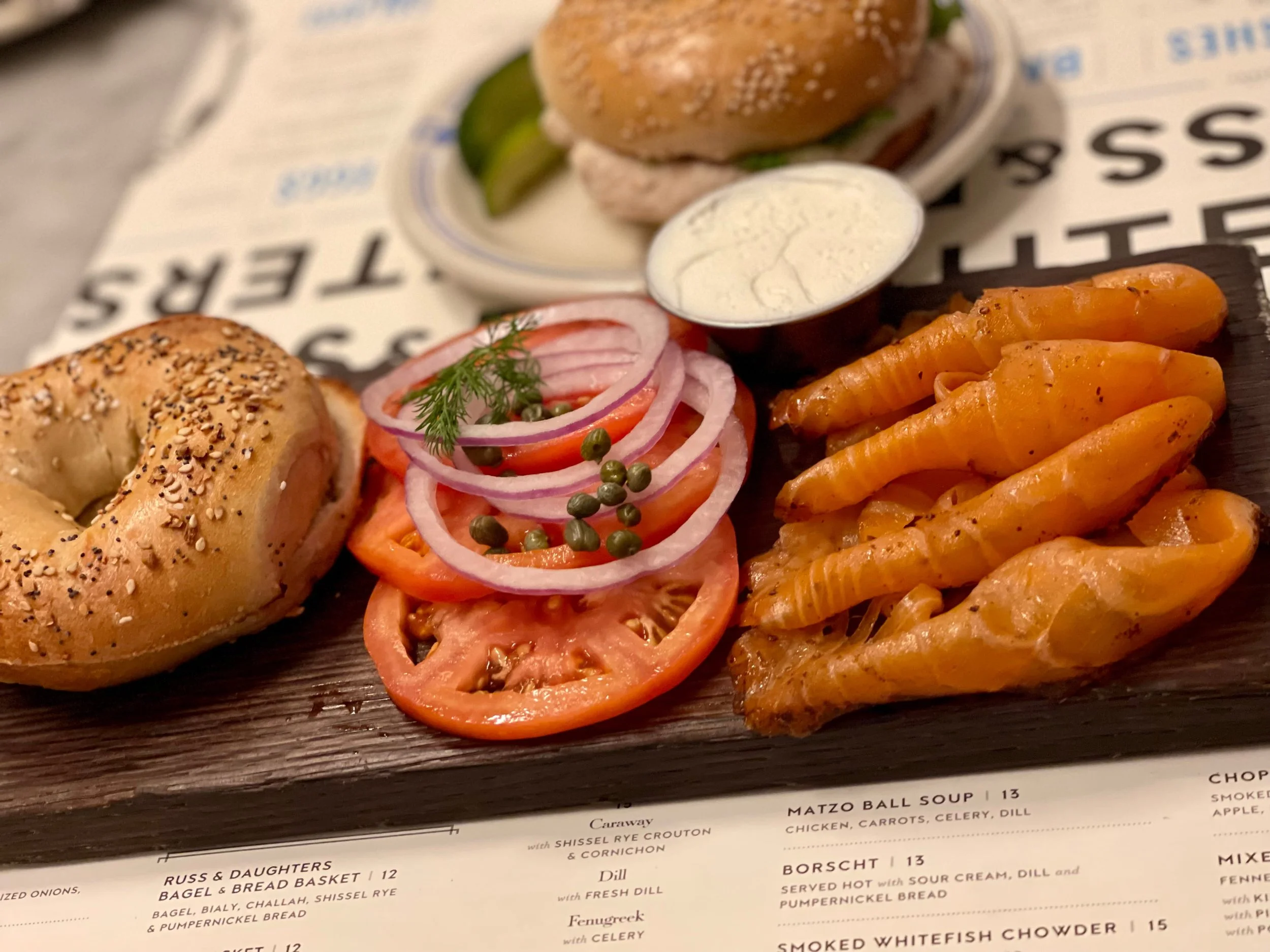 Bagel with Lox and Schemer at Russ and Daughter's