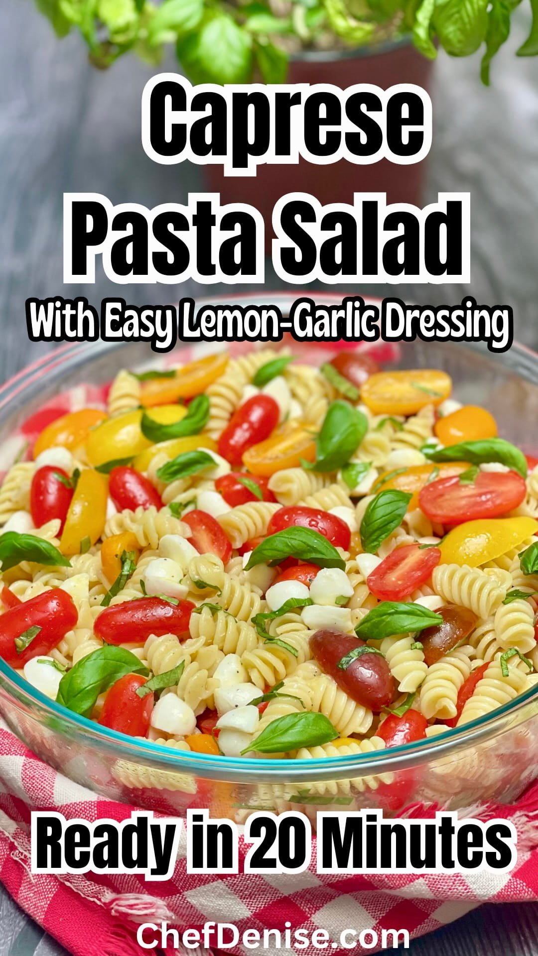 Pin for Caprese Pasta Salad