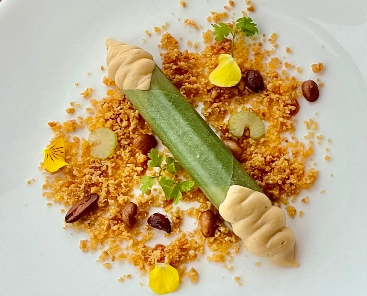 Tubular peanut butter dessert at The Peak in Manhattan