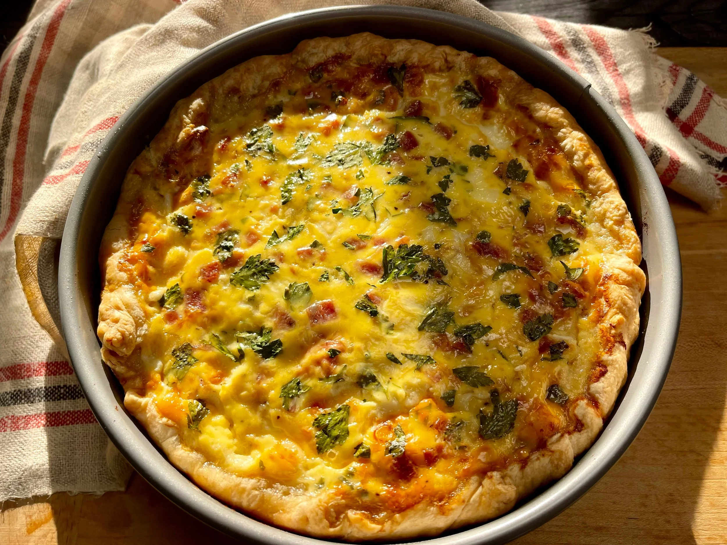Cooked Pizza Rustica in springform pan