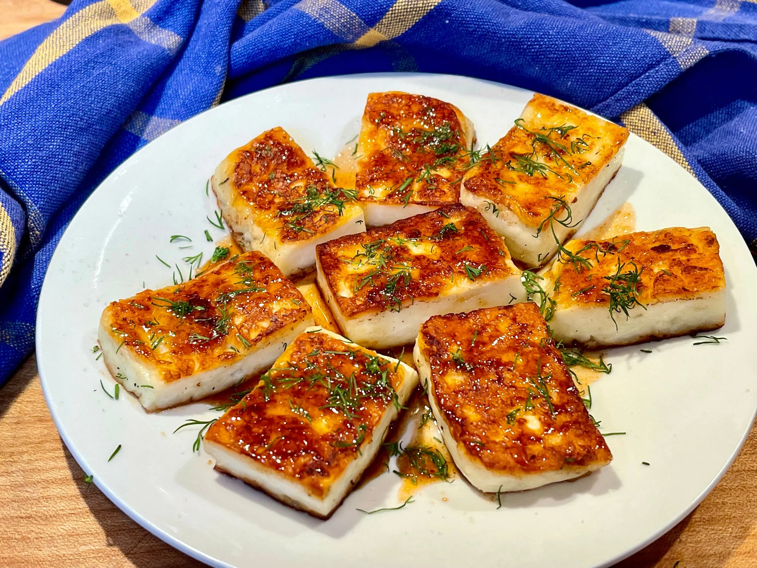 Finished Hot Honey Halloumi recipe