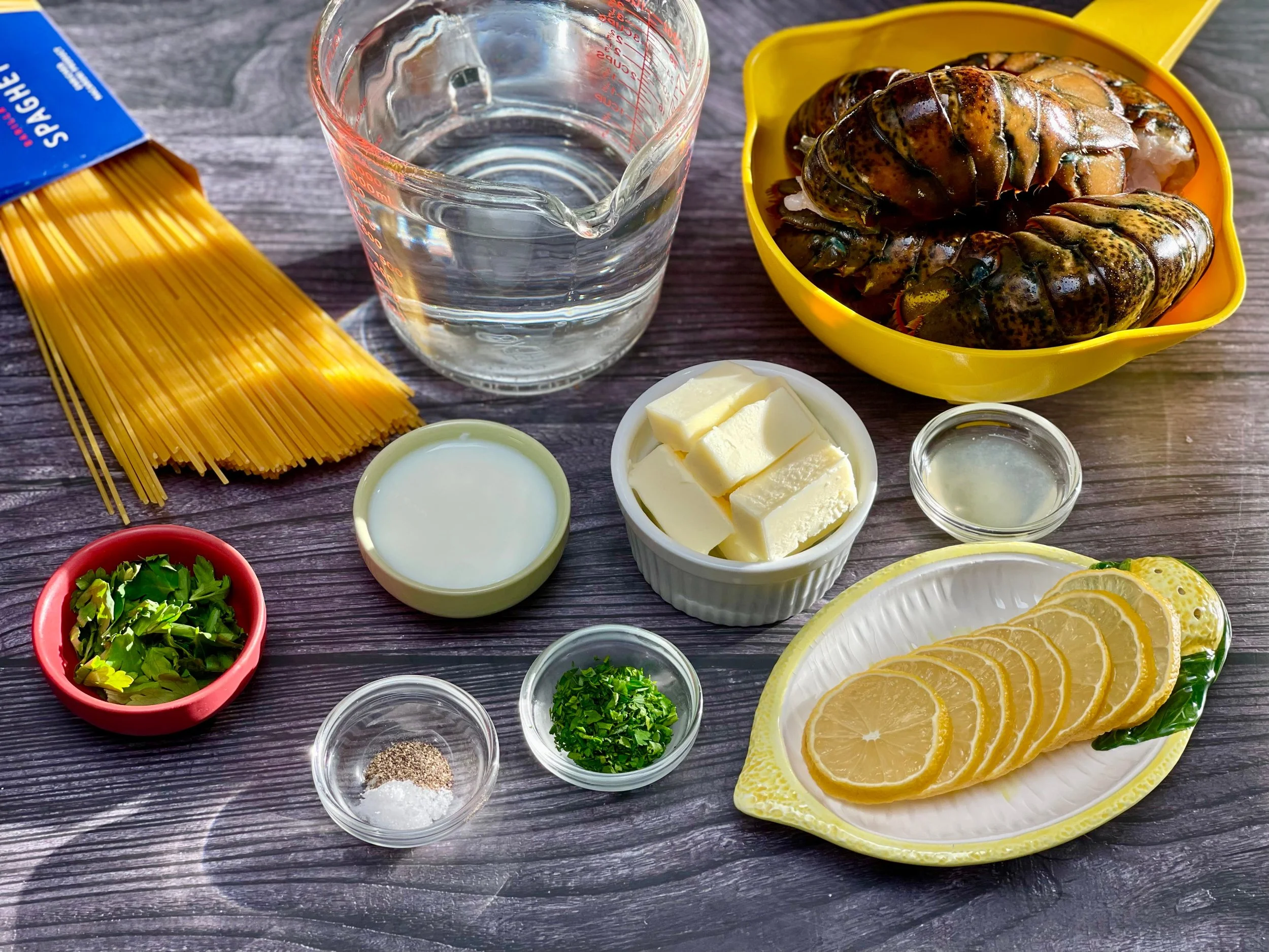 Lobster pasta ingredients