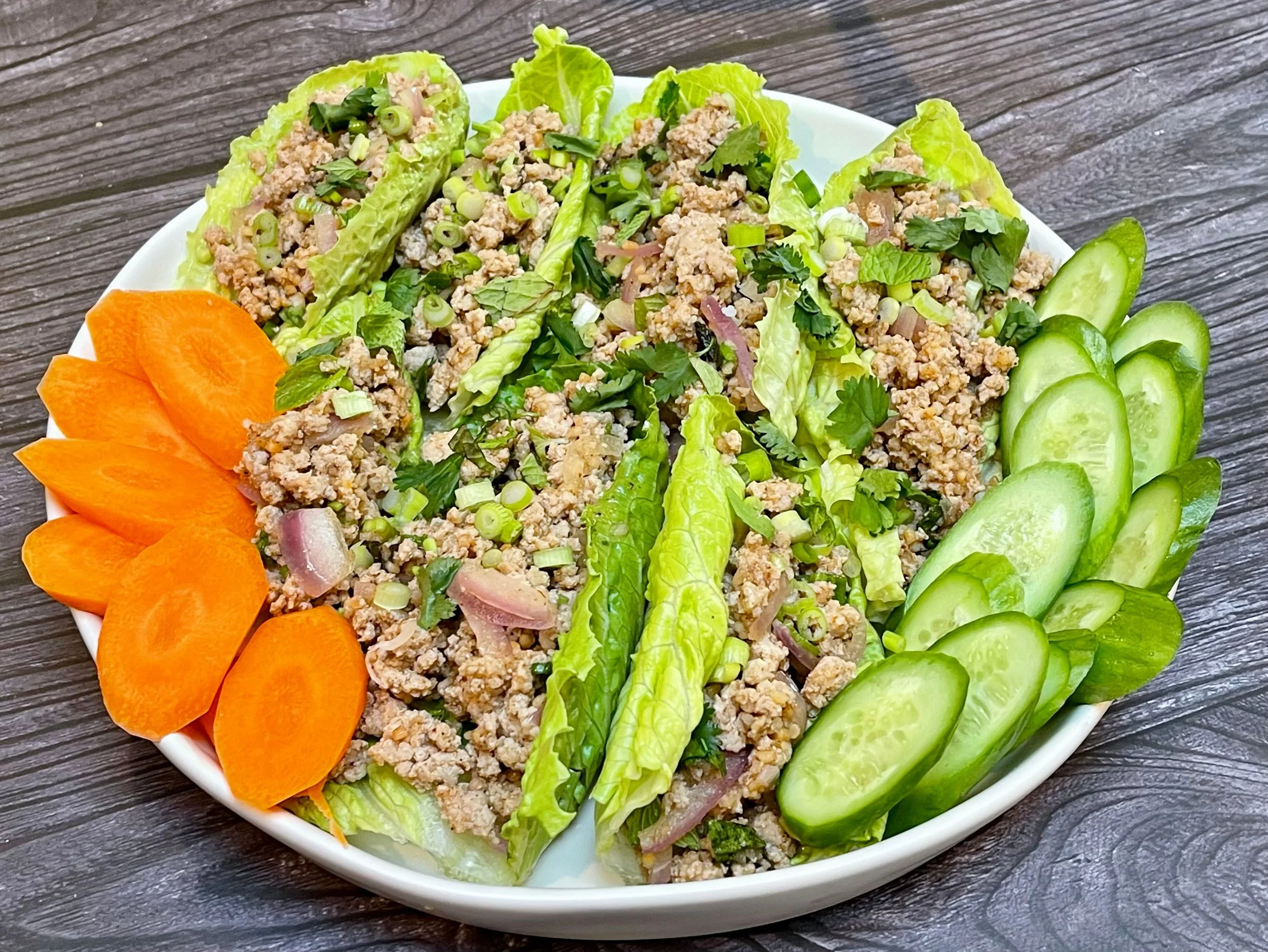 Chicken Larb Lettuce Cups