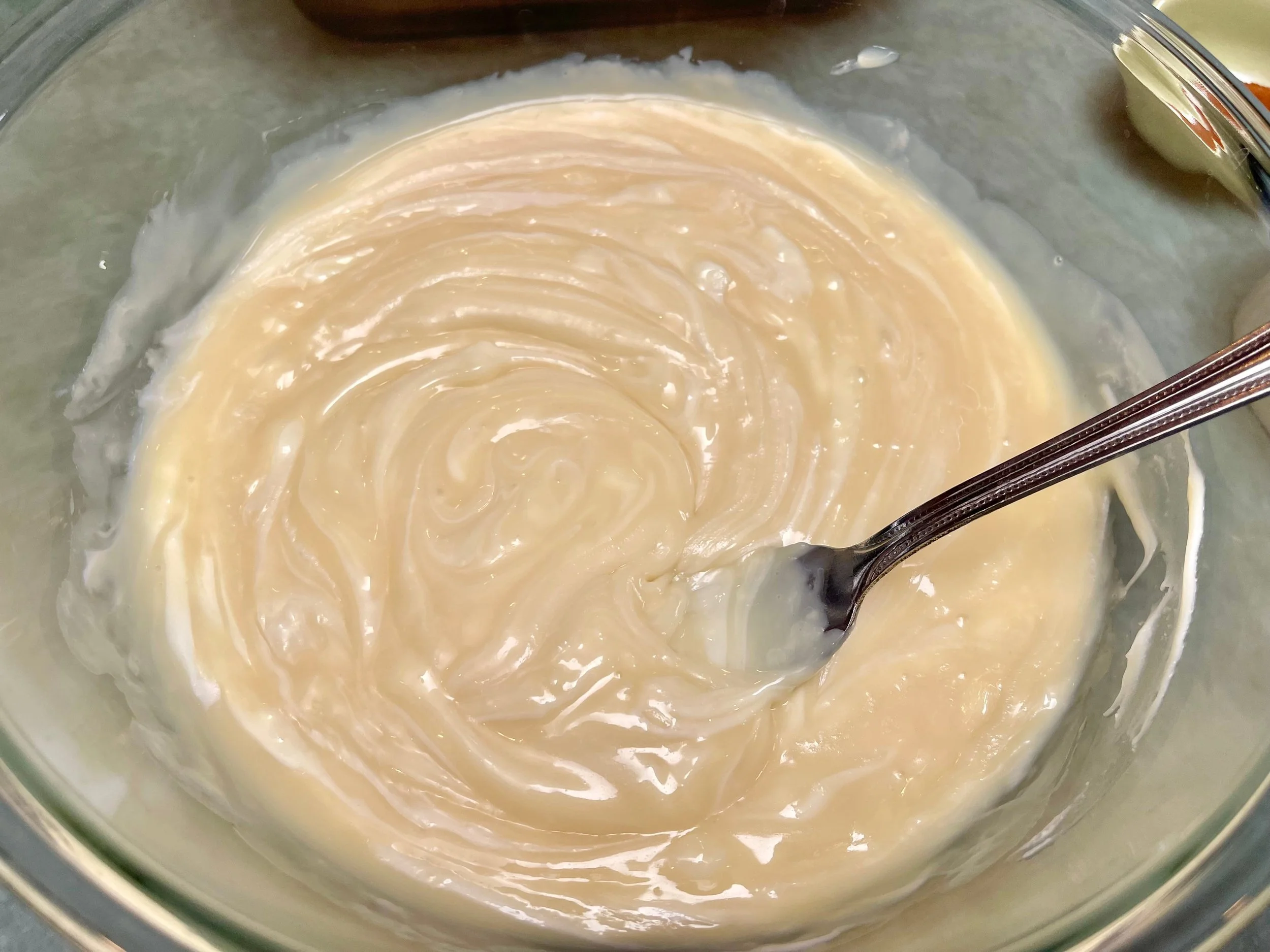 Stirring chocolate mixture after first 30 seconds