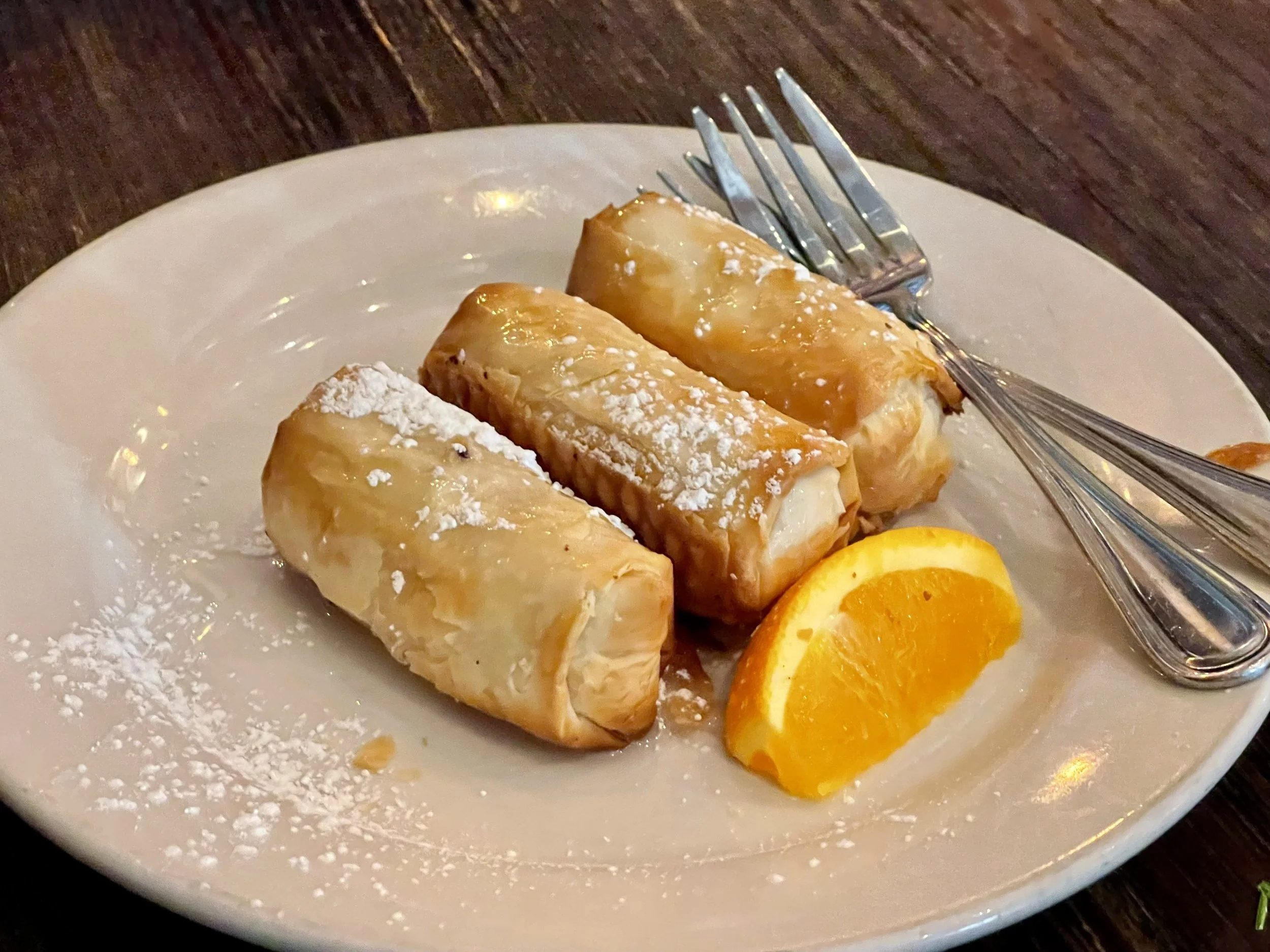 Bougasta, a traditional Greek pastry filled with semolina custard