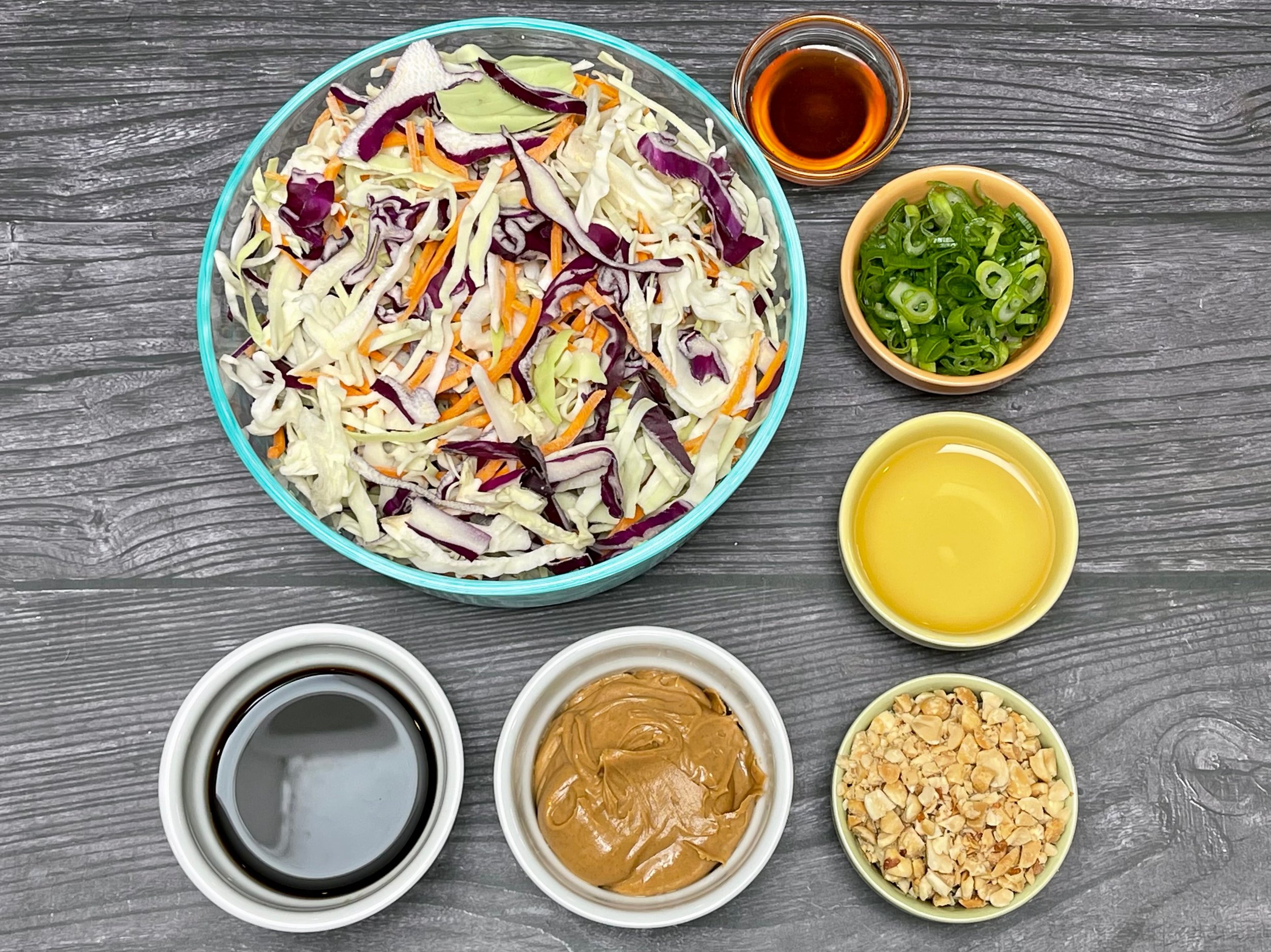 Ingredients for Asian Peanut Slaw