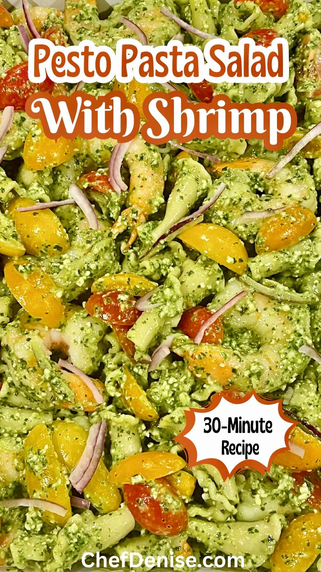 Pin for Pesto Pasta Salad with Shrimp