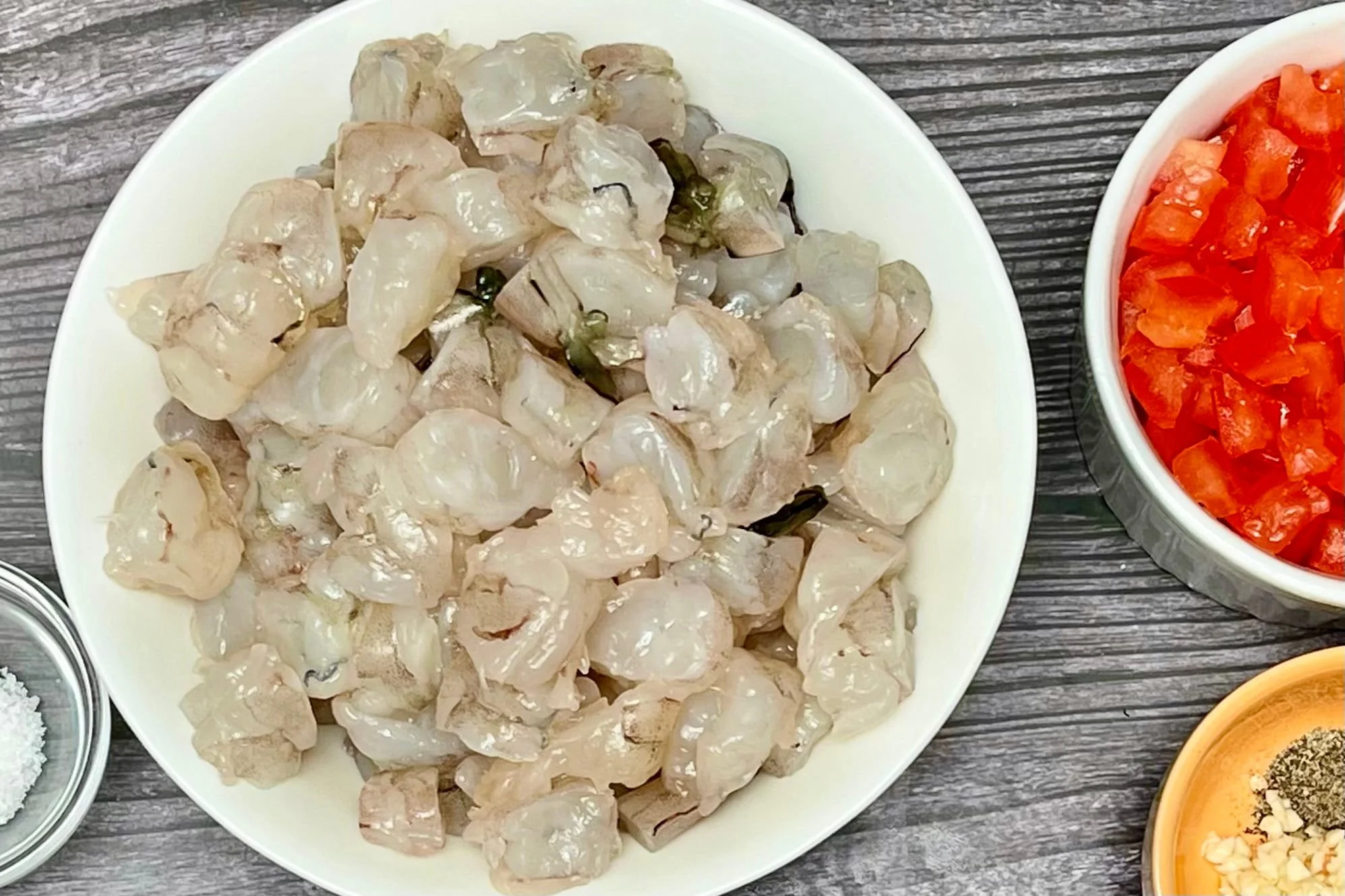 chopped shrimp for ceviche