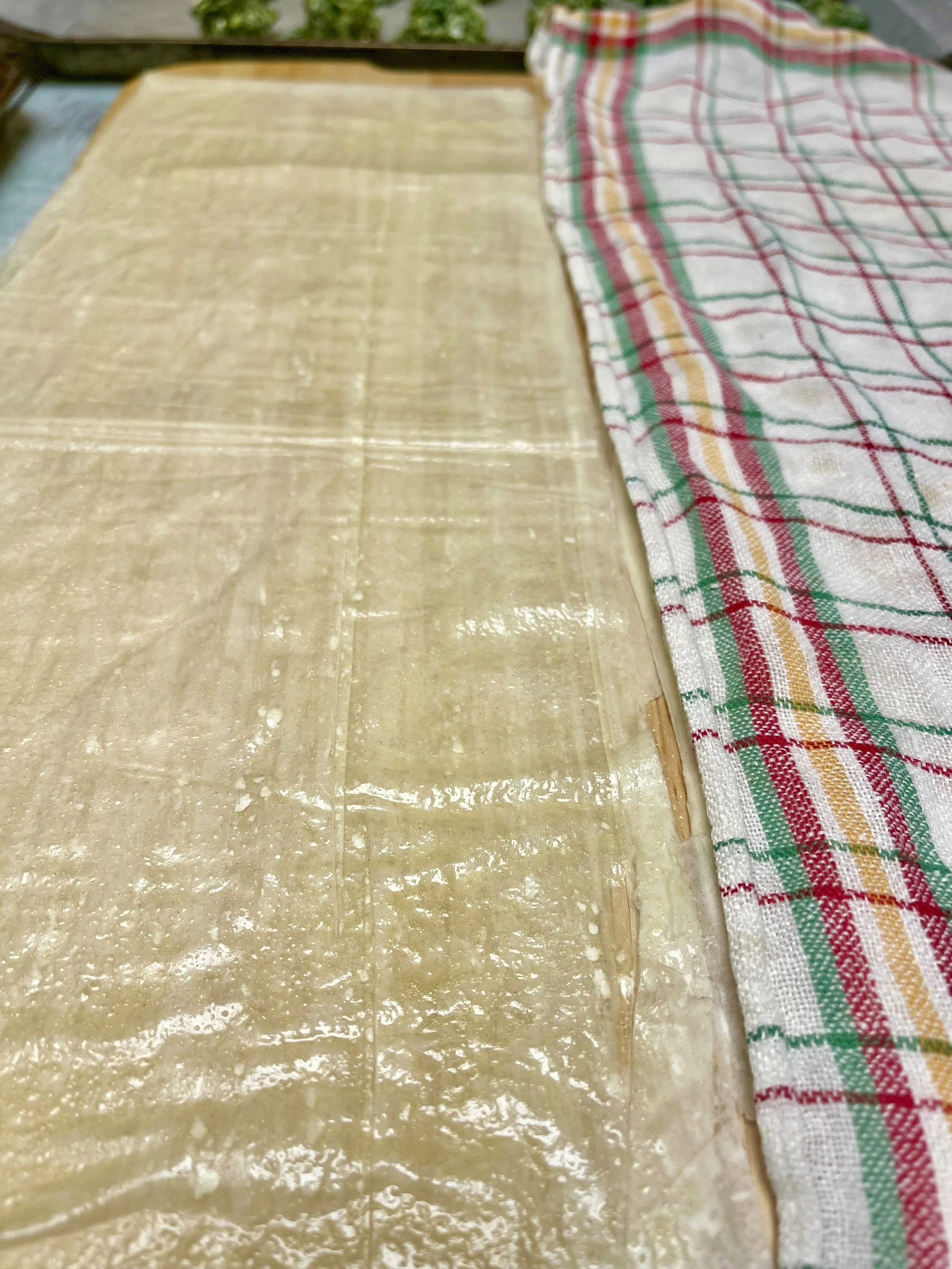 Preparing phyllo dough