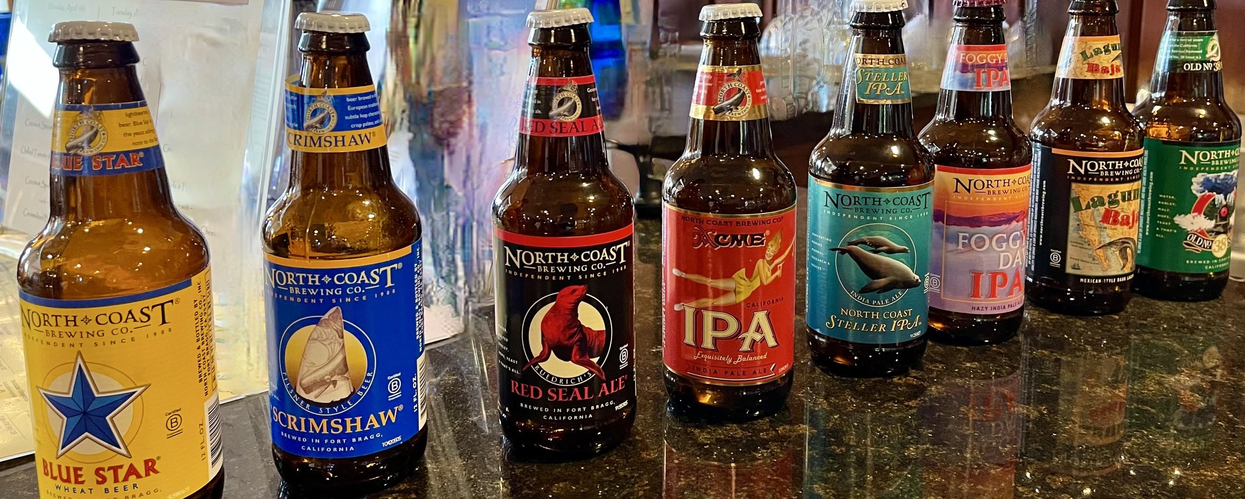 A selection of beers from North Coast Brewing Company