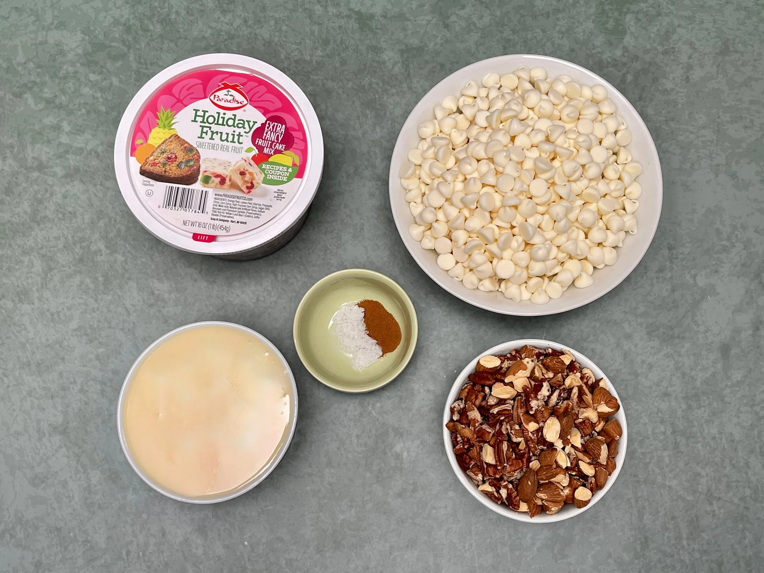 Ingredients for Fruitcake Fudge