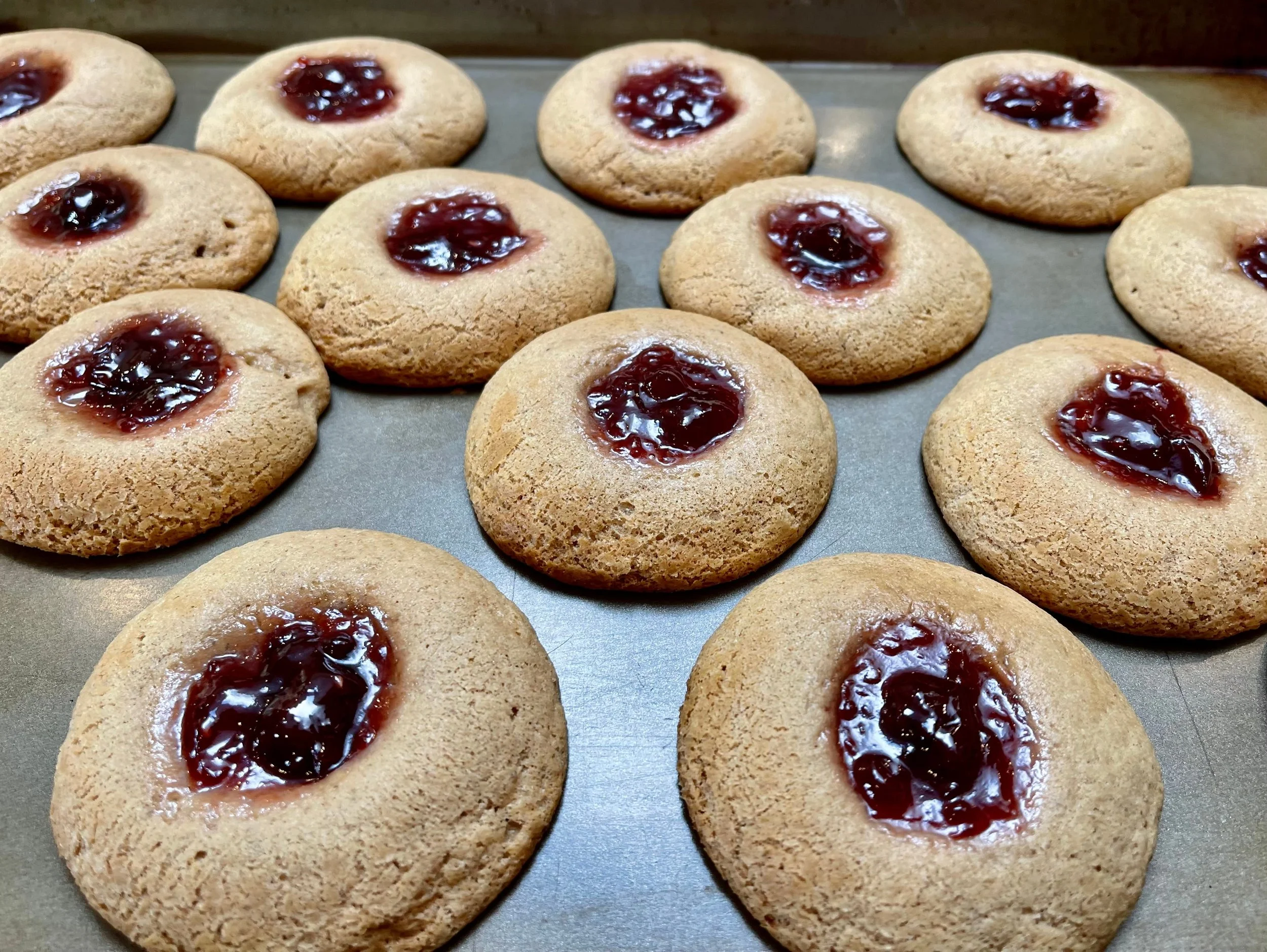 PB&J Cookies hot out of the oven
