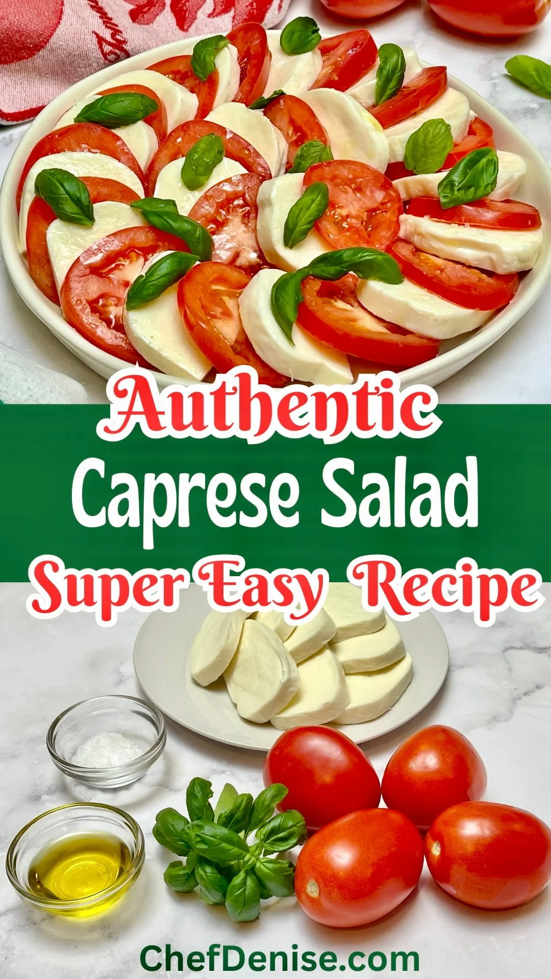 Pin for easy Caprese Salad Recipe
