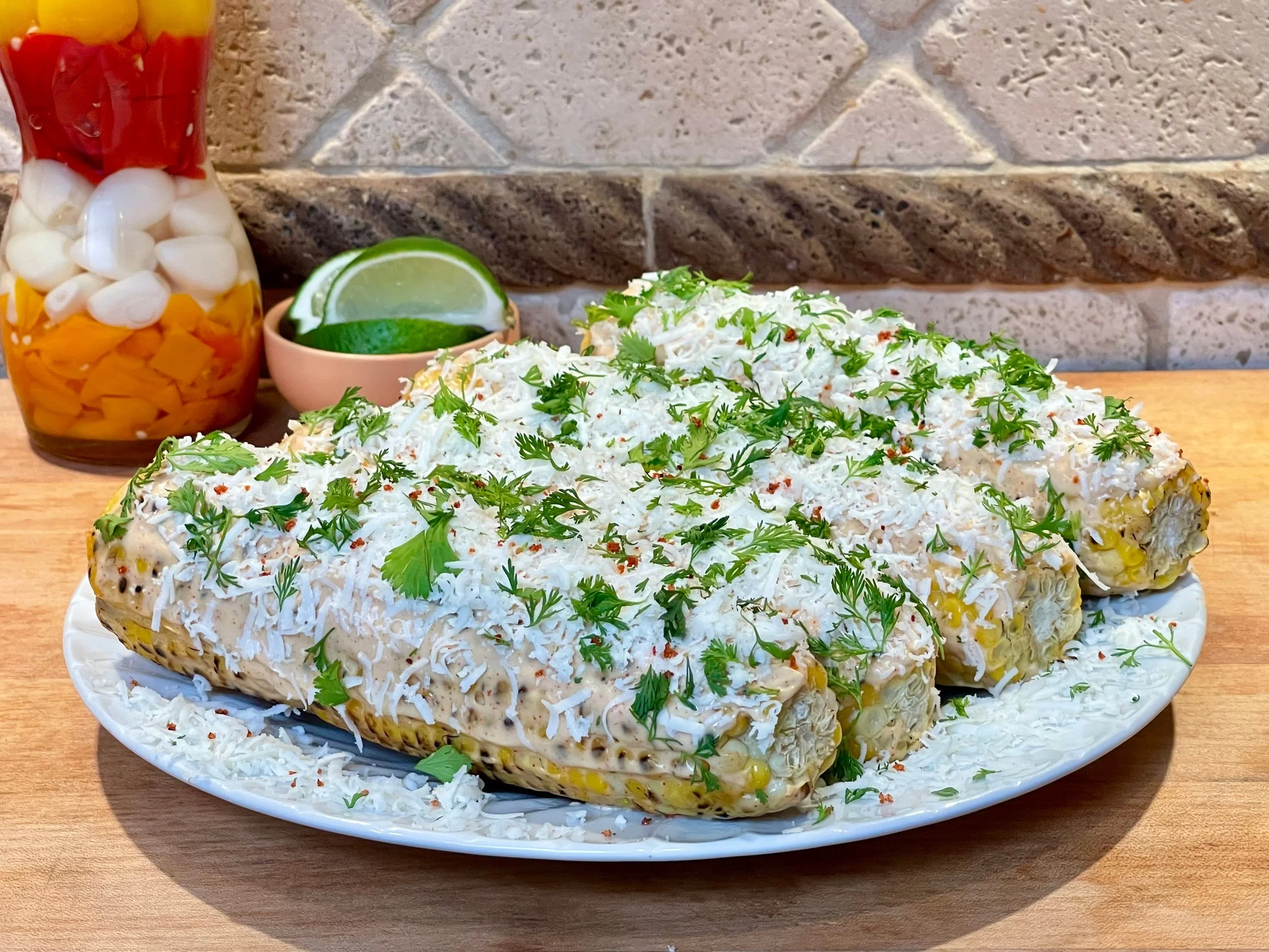 A platter of easy elote