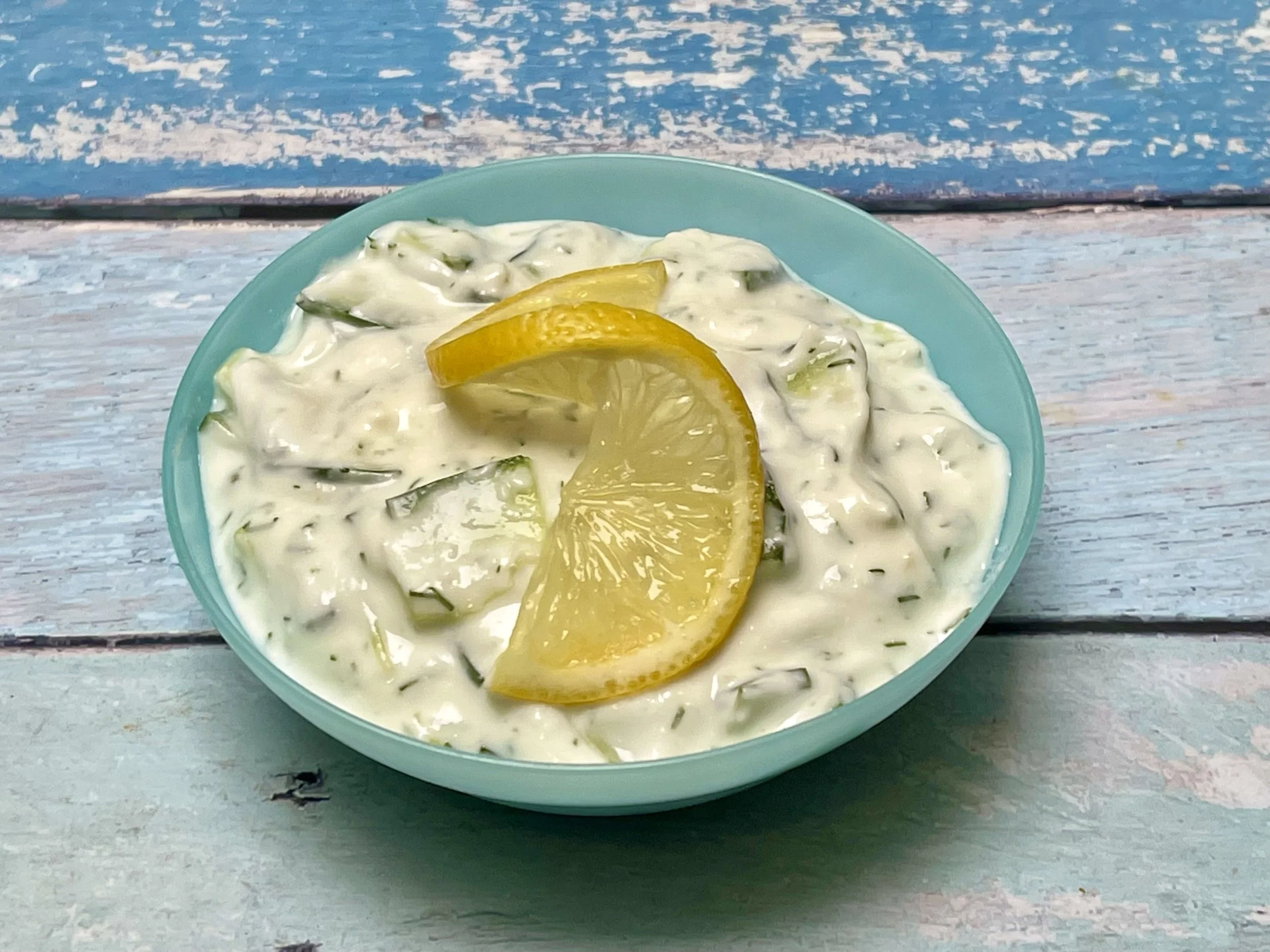 Small bowl of tzatziki sauce