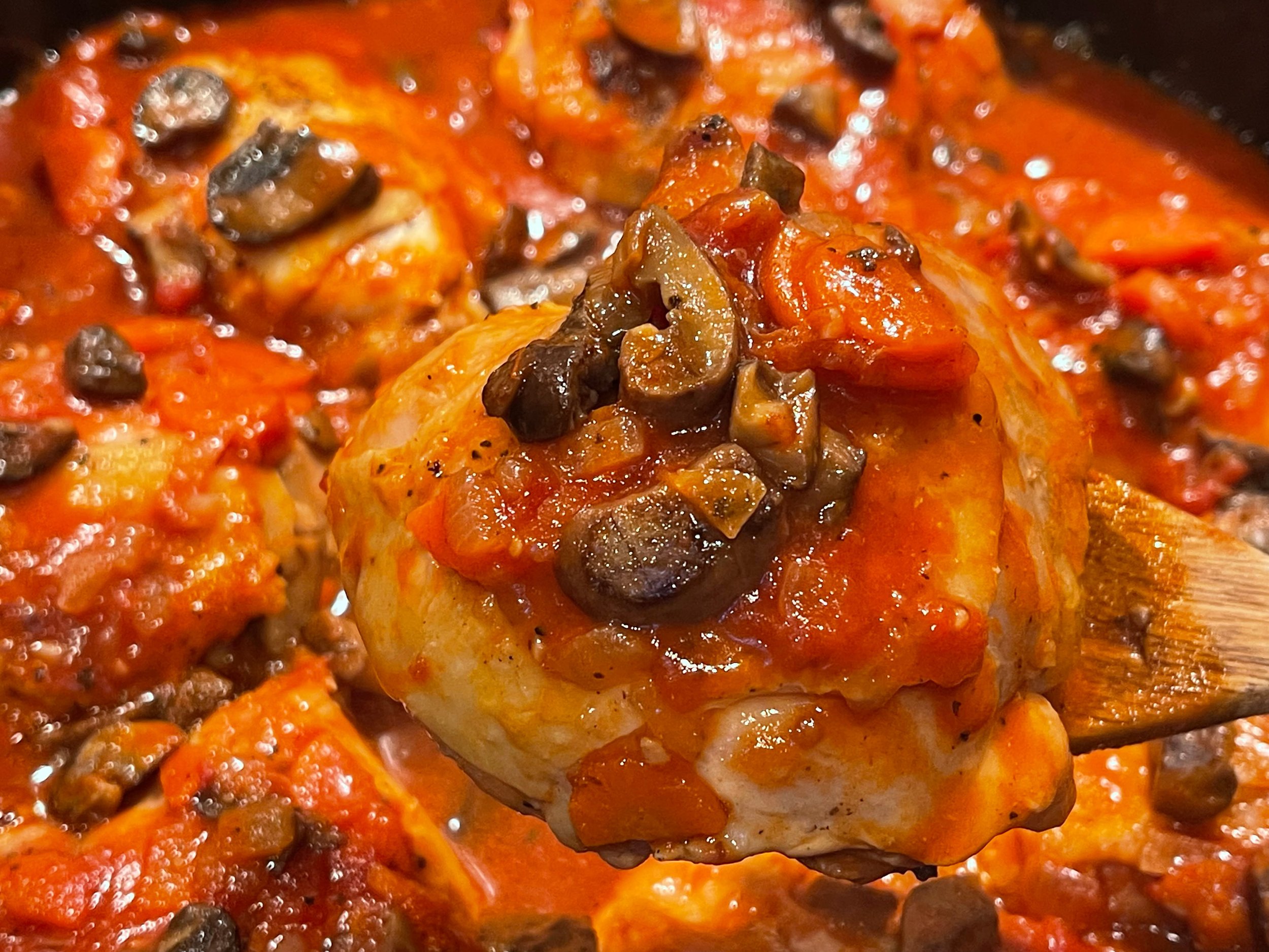 Easy chicken cacciatore cooked