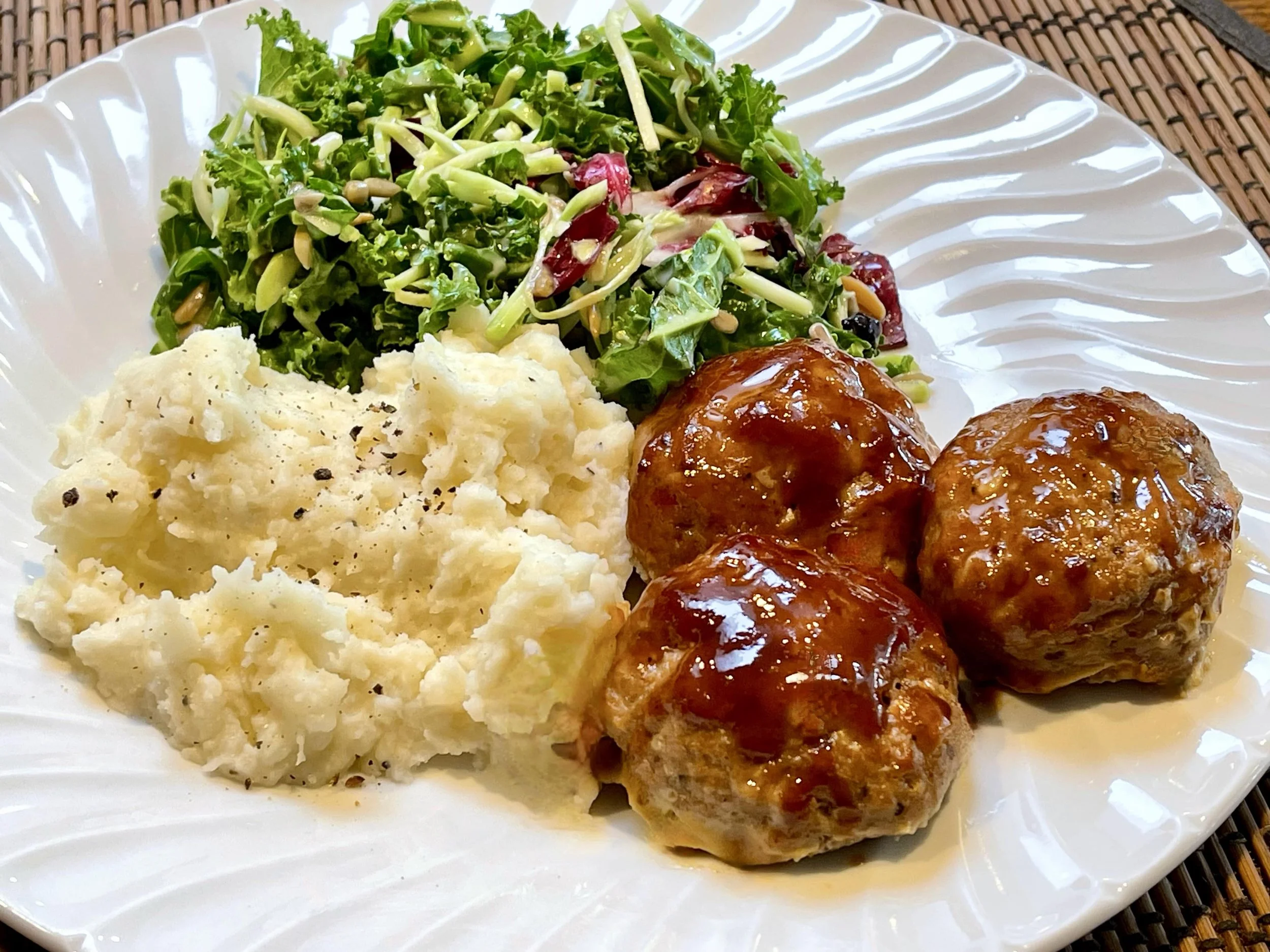 BBQ Turkey meatball dinner