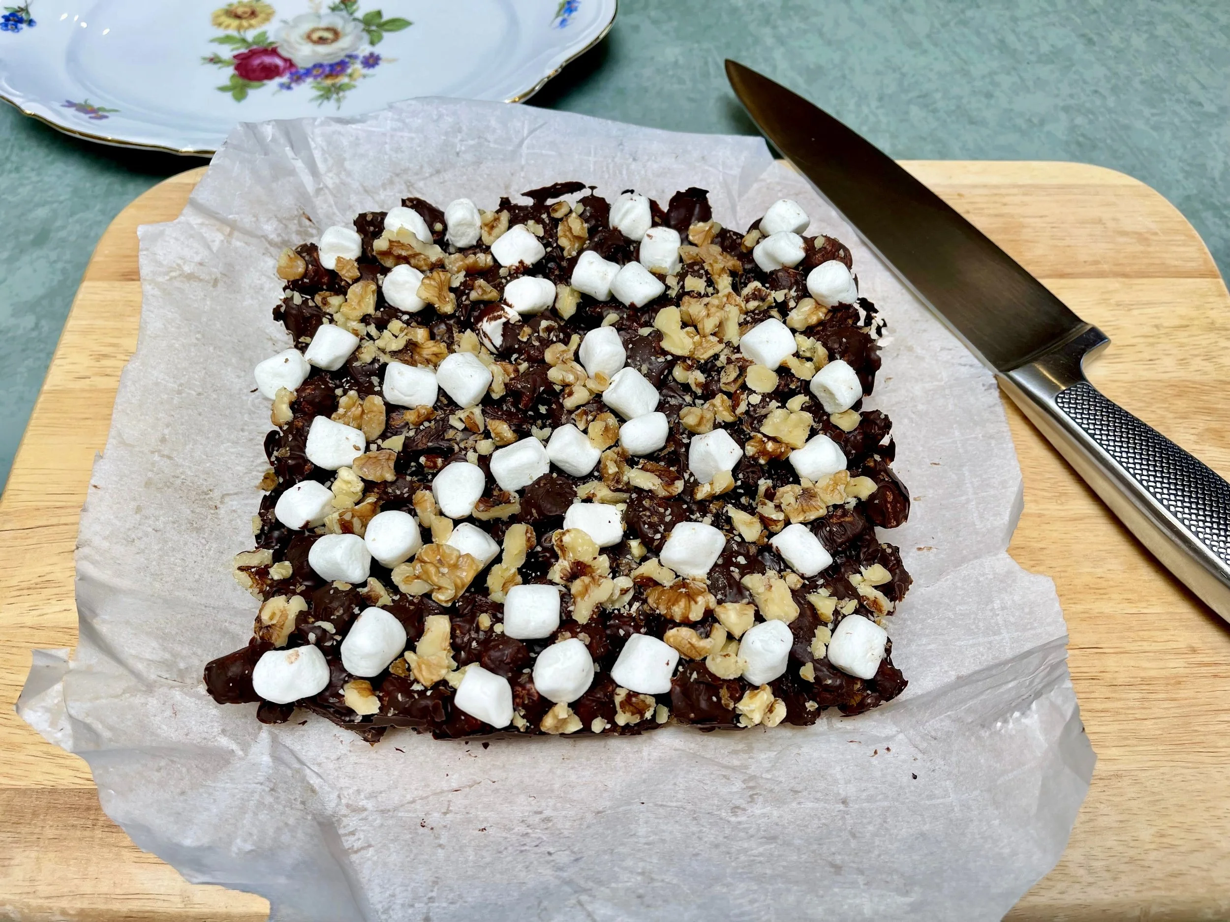 Cooled Rocks Road removed from pan