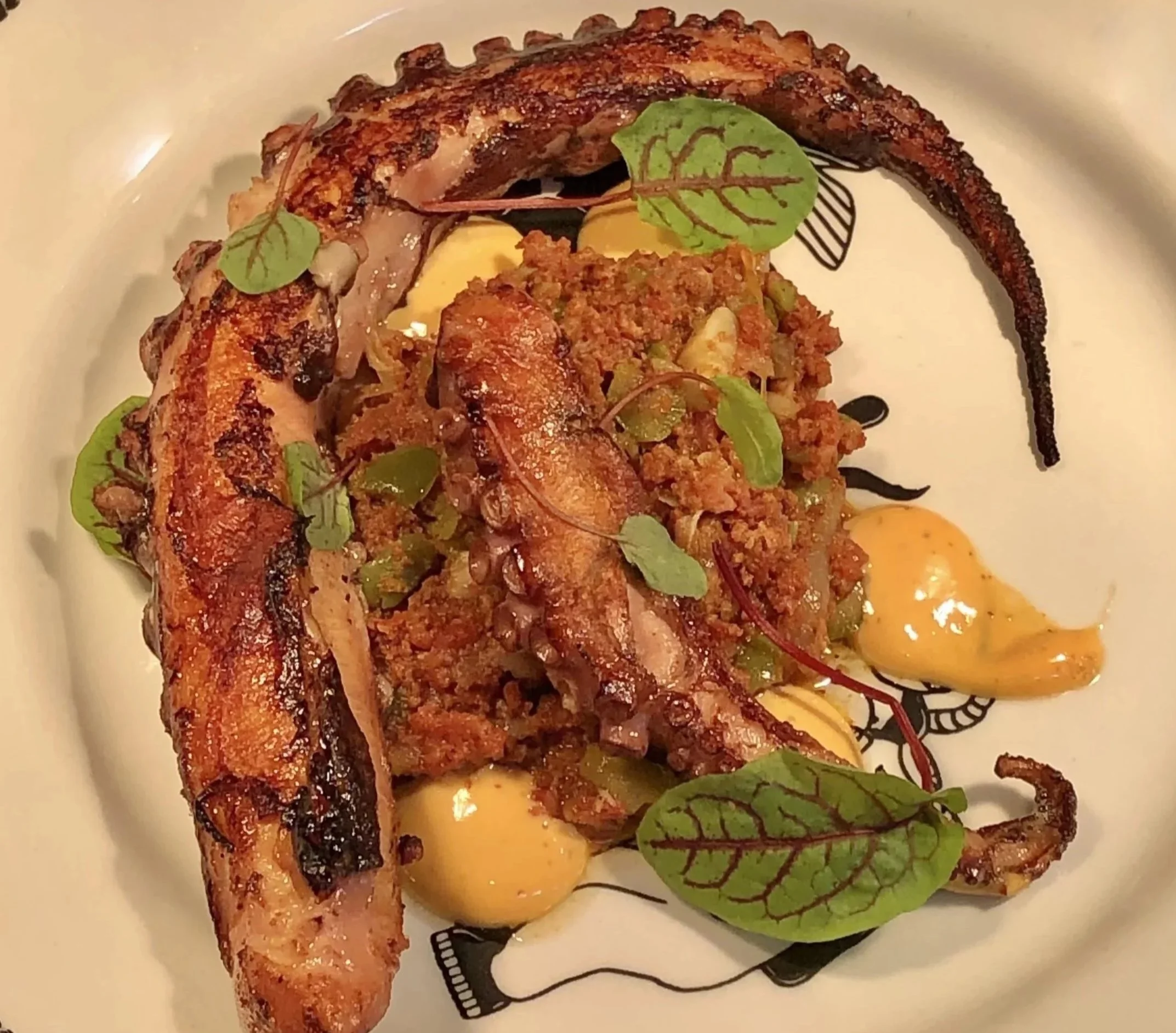Chtapodi Sti Schara or grilled octopus, one of the most famous dishes in Greece food culture