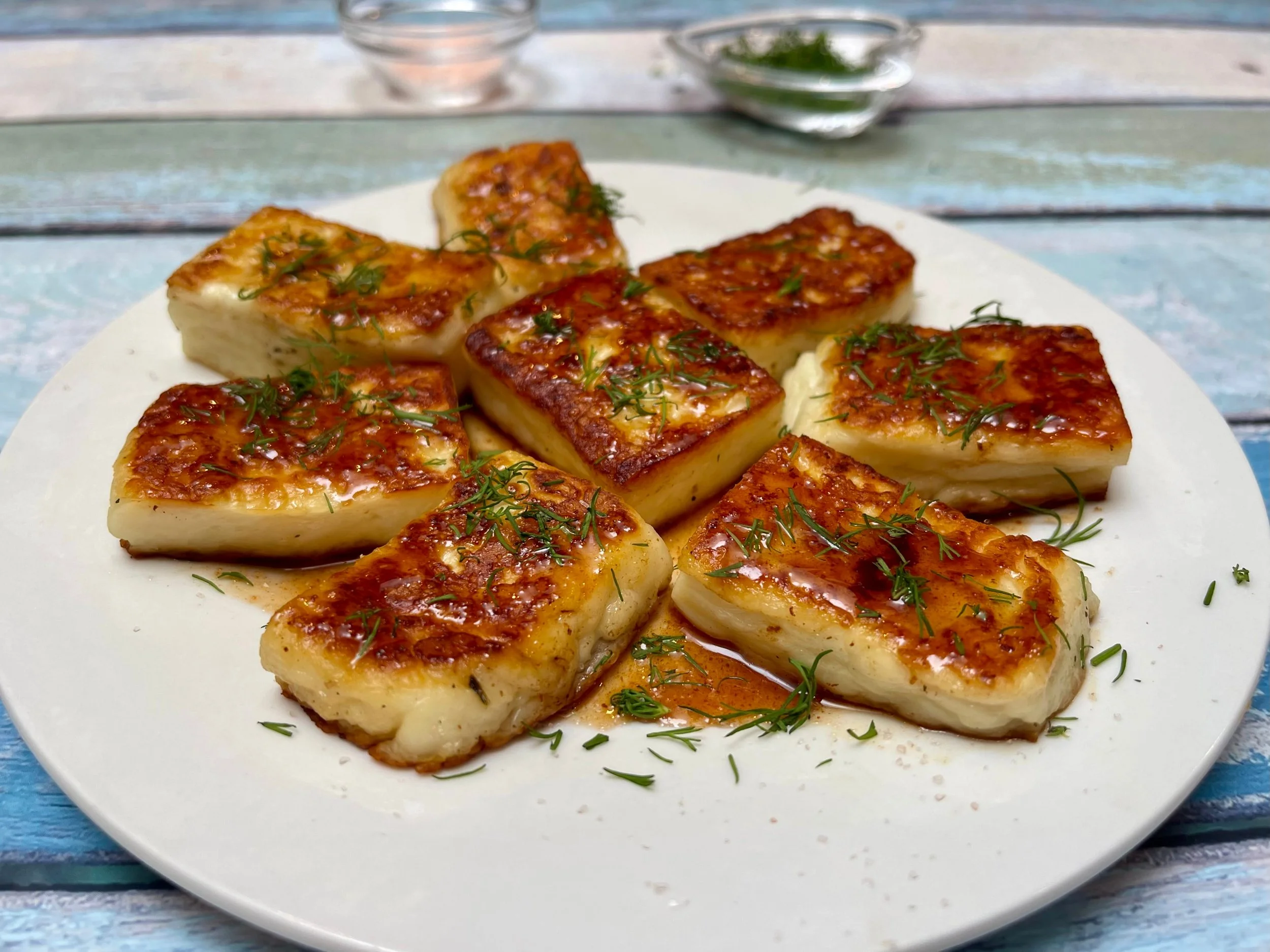 Garnish with coarse salt and fresh herbs